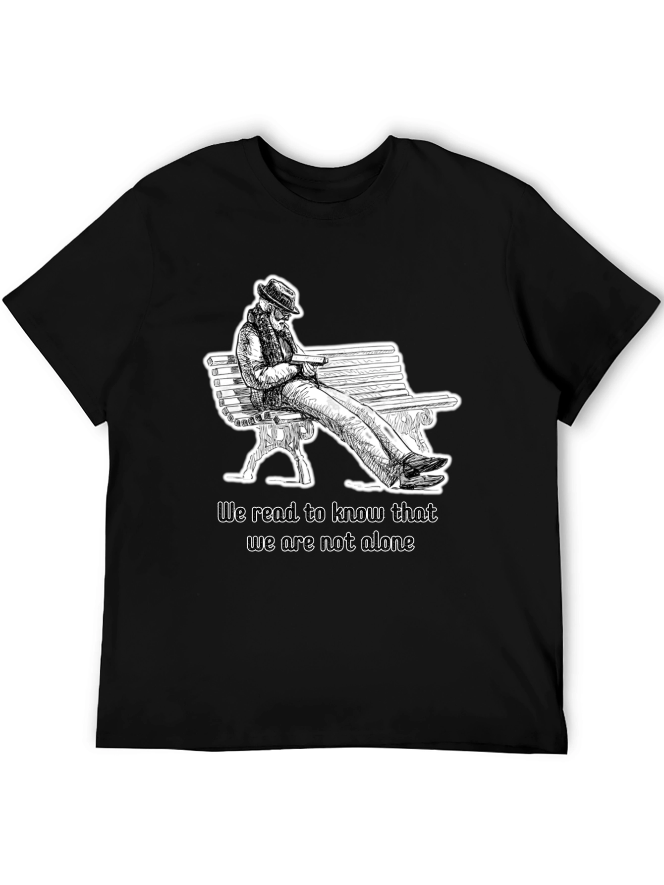 Reading Man Graphic Black T-Shirt