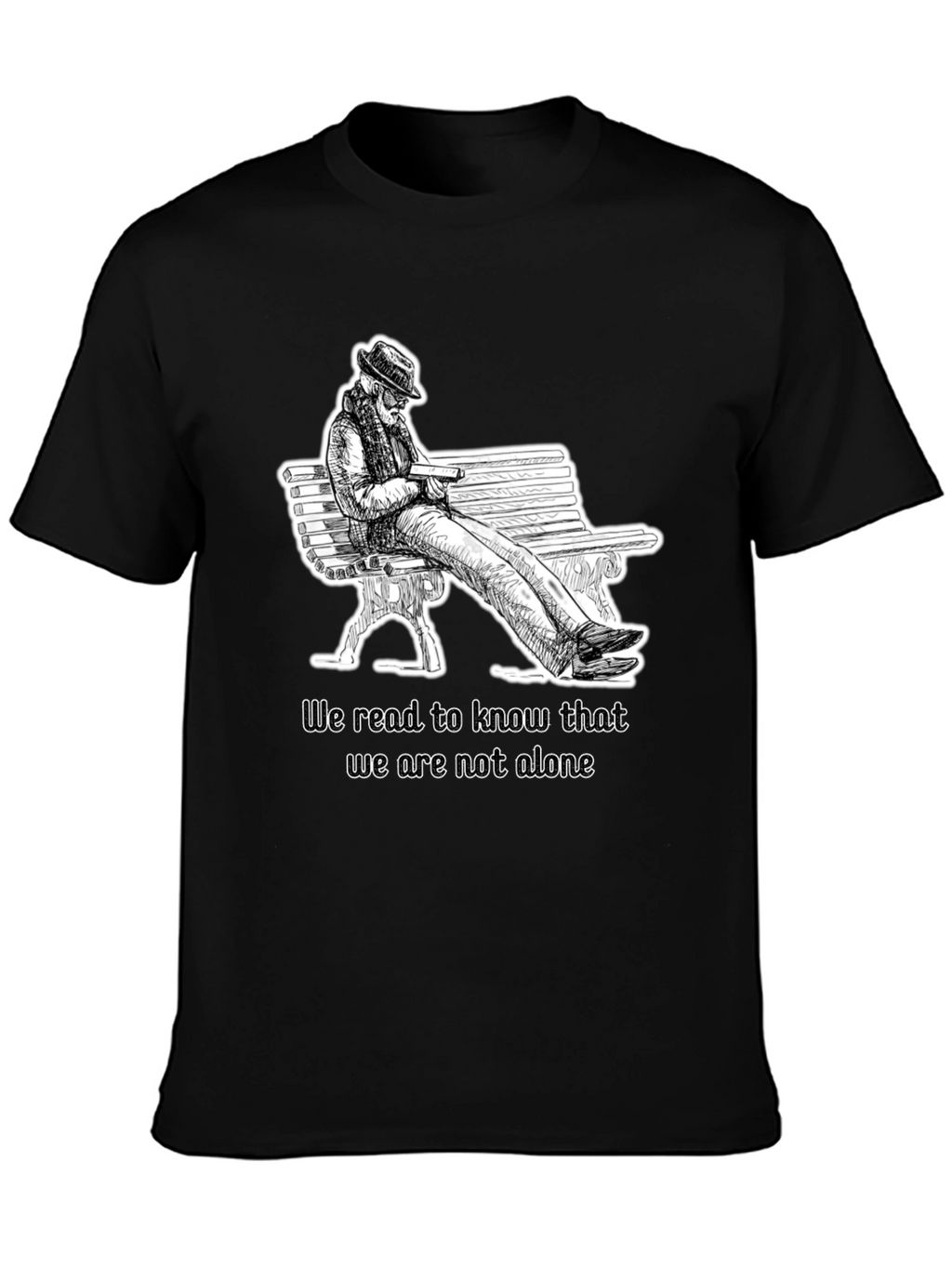 Reading Man Graphic Black T-Shirt