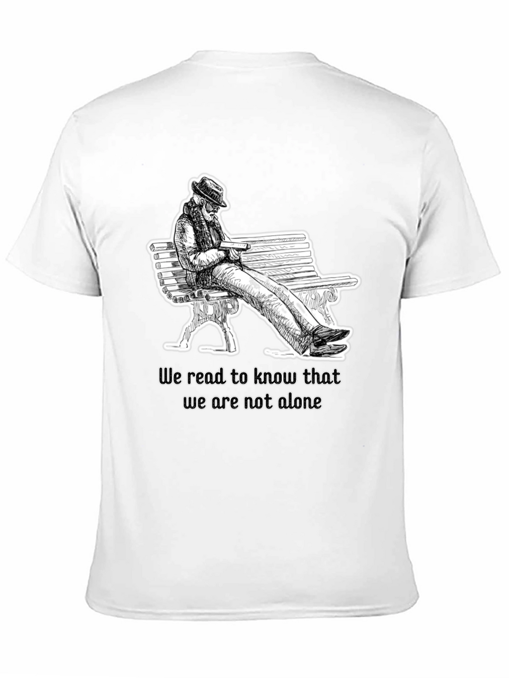 Reading Man Graphic Black T-Shirt