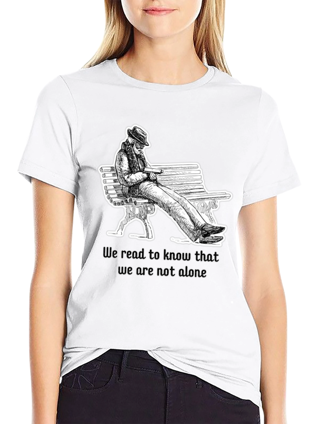 Reading Man Graphic Black T-Shirt