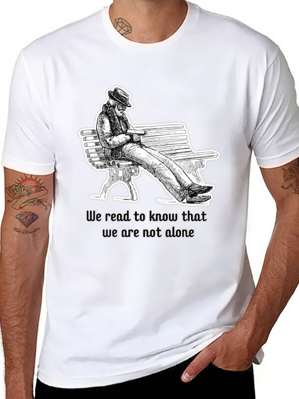 Reading Man Graphic Black T-Shirt