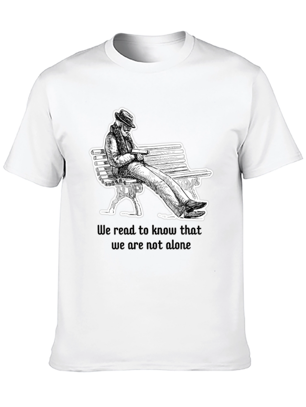 Reading Man Graphic Black T-Shirt