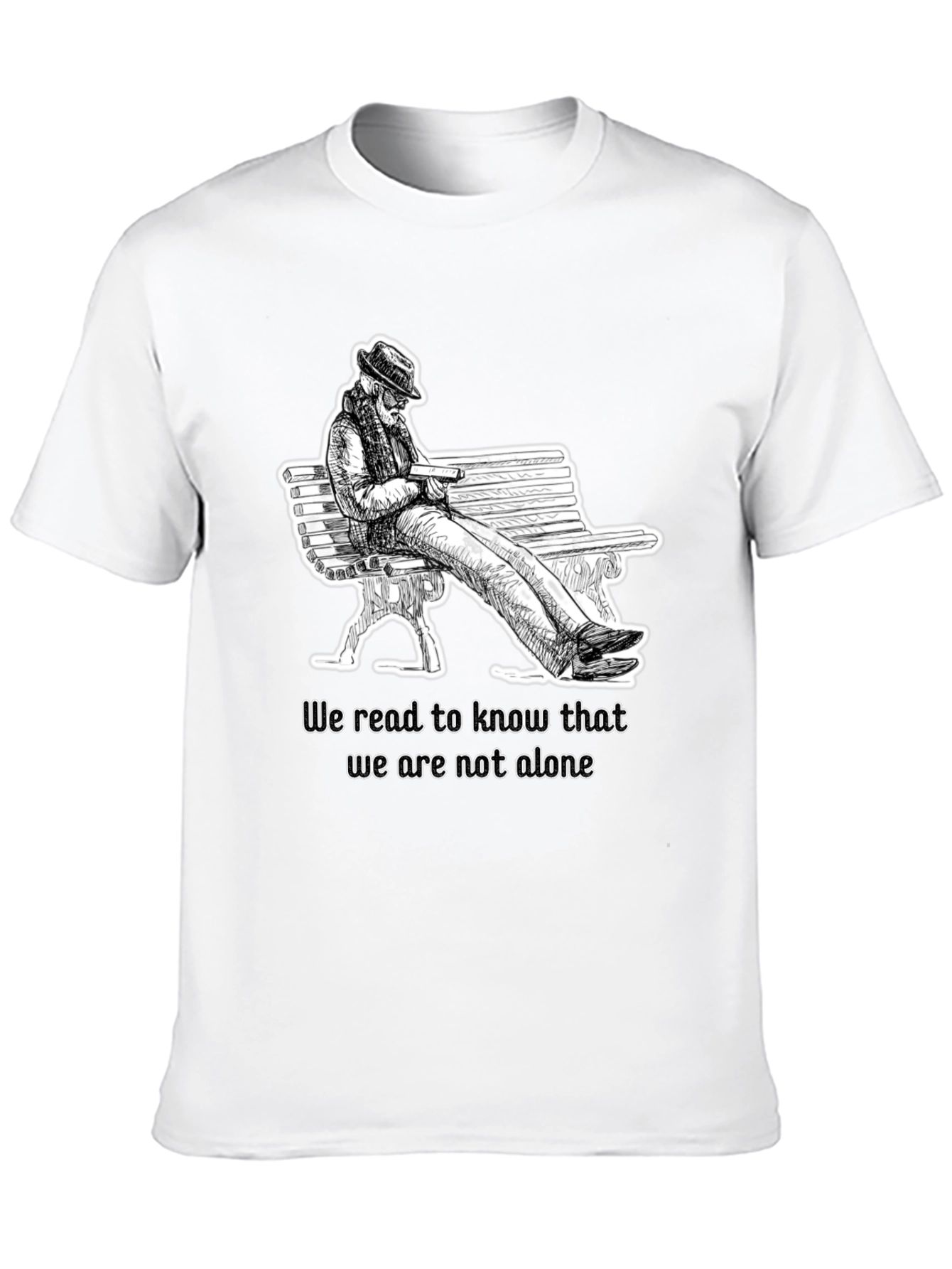 Reading Man Graphic Black T-Shirt