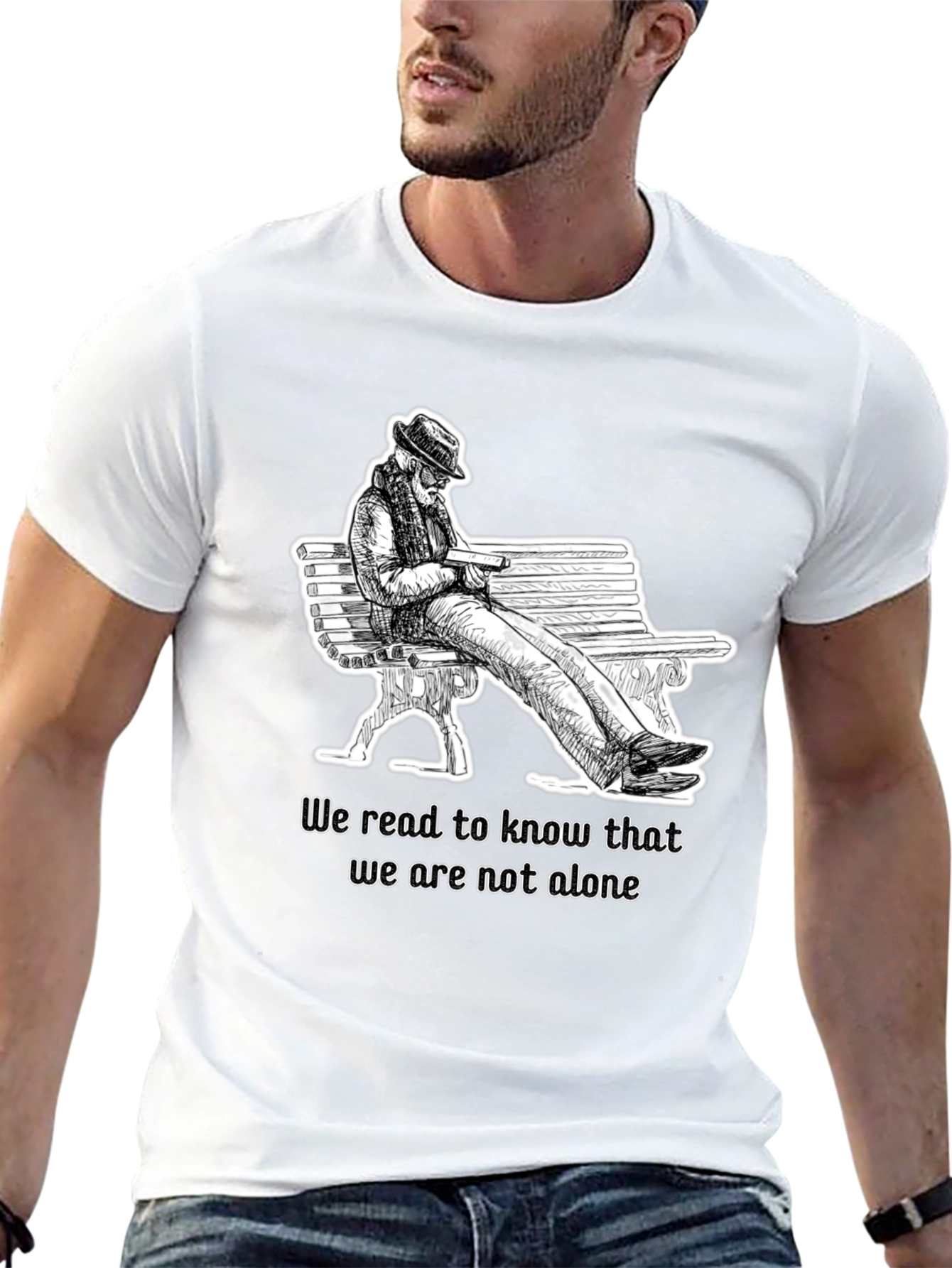 Reading Man Graphic Black T-Shirt