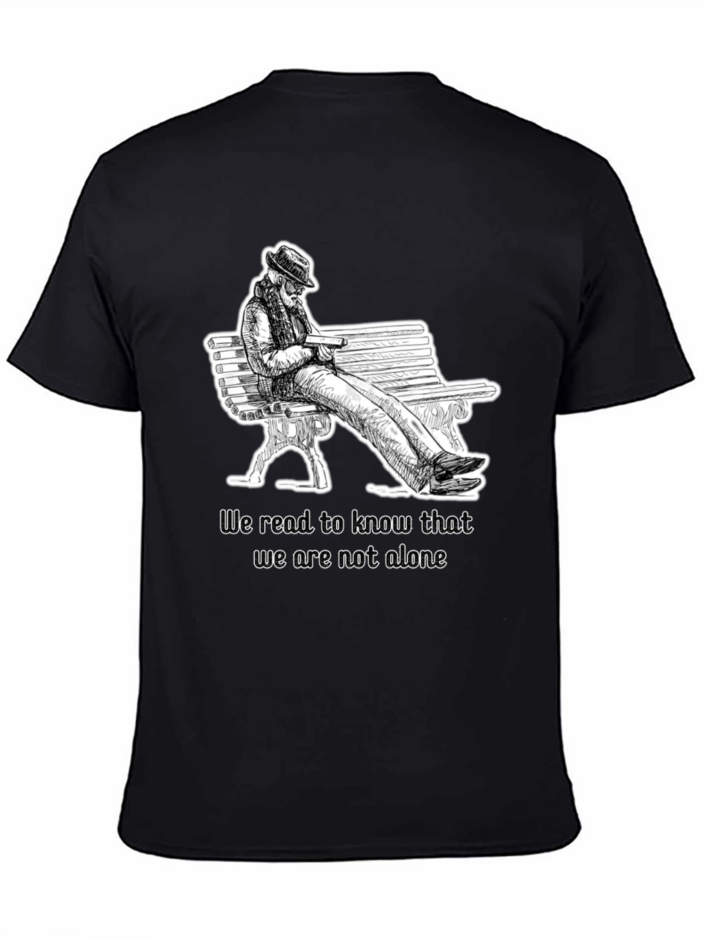 Reading Man Graphic Black T-Shirt