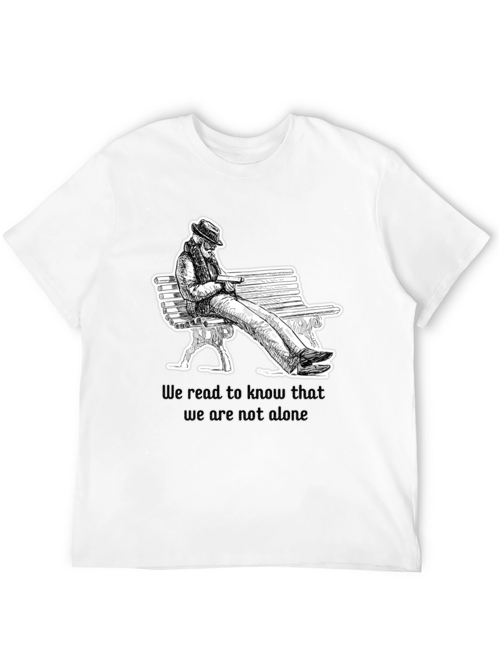 Reading Man Graphic Black T-Shirt