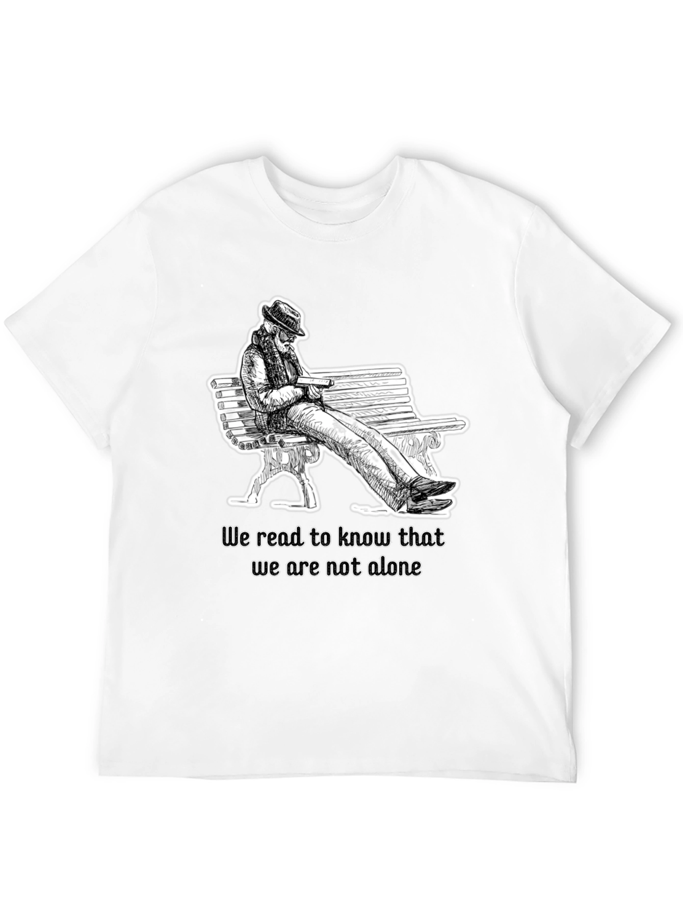 Reading Man Graphic Black T-Shirt