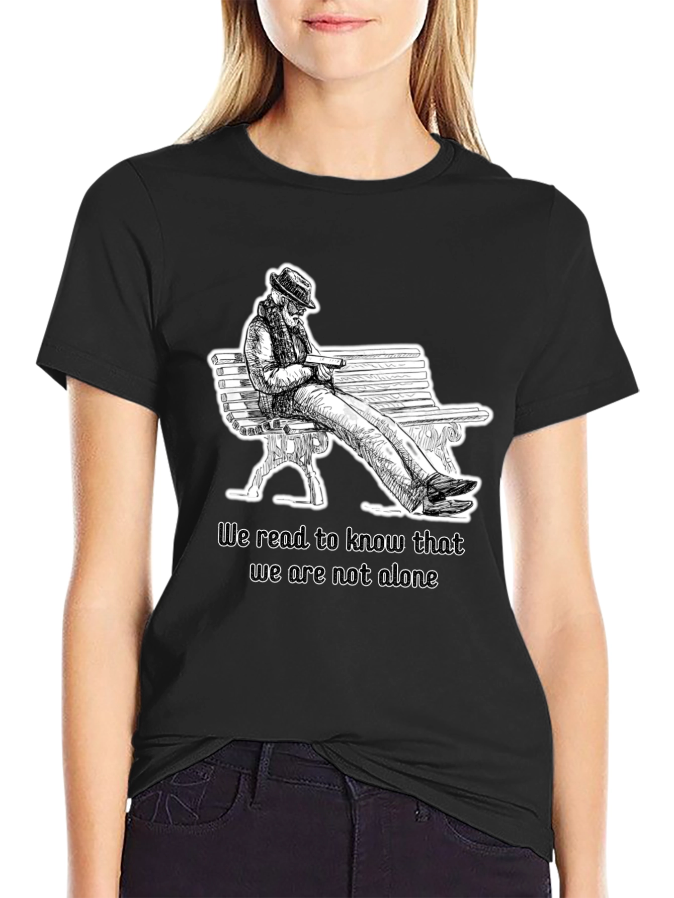 Reading Man Graphic Black T-Shirt