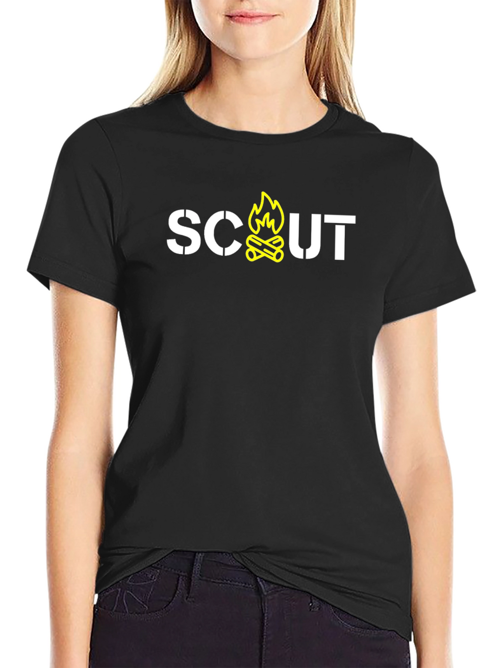 Scout Campfire Graphic Tee - Black Cotton T-Shirt
