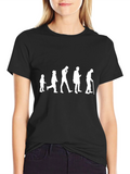 Evolution of Man Black Graphic T-Shirt