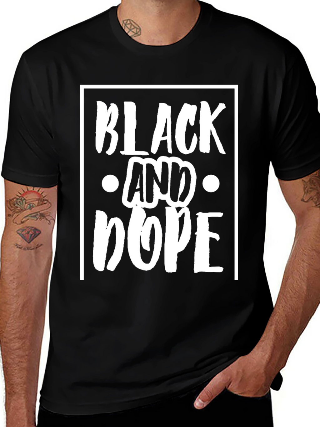 Black and Dope Graphic Print T-Shirt