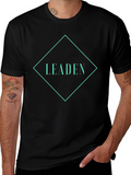 Leaden Graphic Tee - Modern Diamond Design Black T-Shirt
