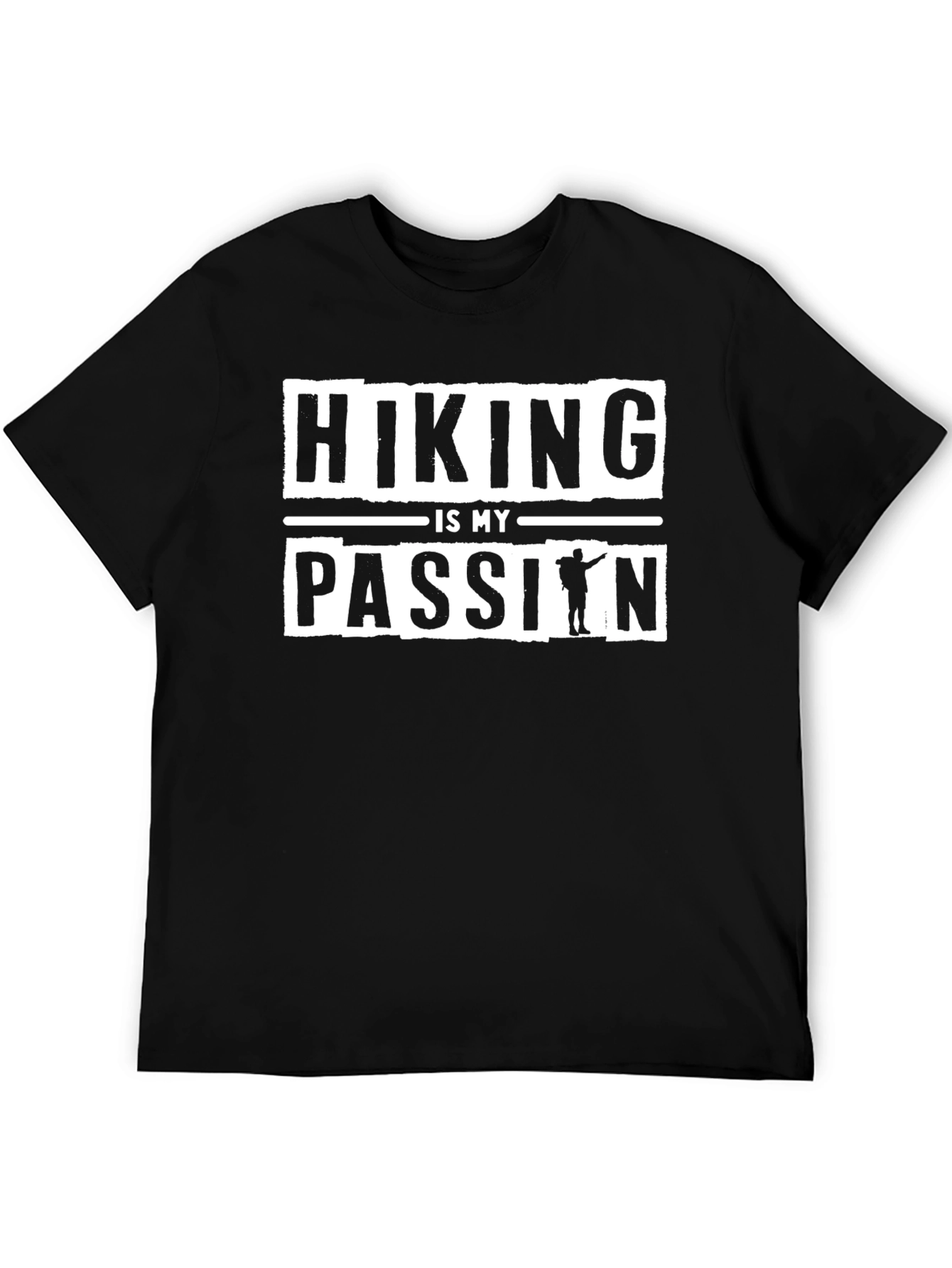 Hiking Is My Passion Graphic Tee - Black