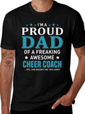 Proud Cheer Coach Dad Graphic T-Shirt