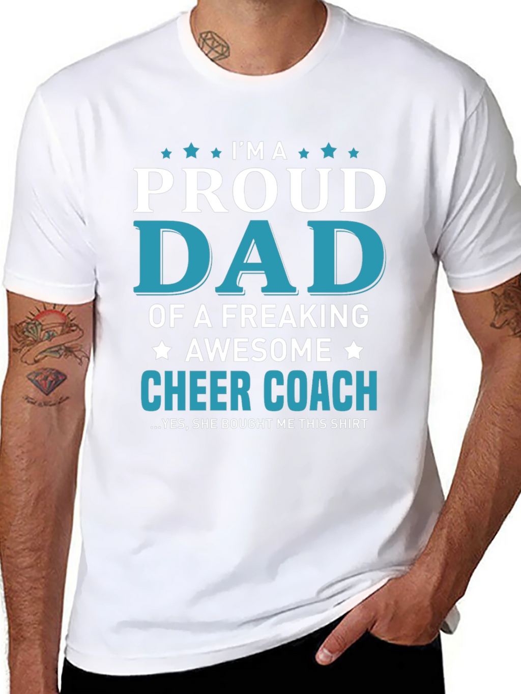 Proud Cheer Coach Dad Graphic T-Shirt