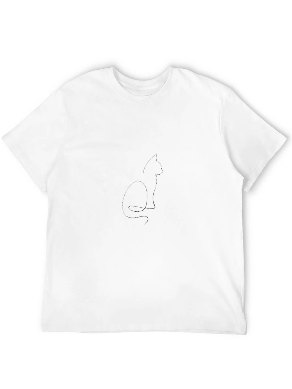 Mens Black Cat Silhouette Graphic T-Shirt