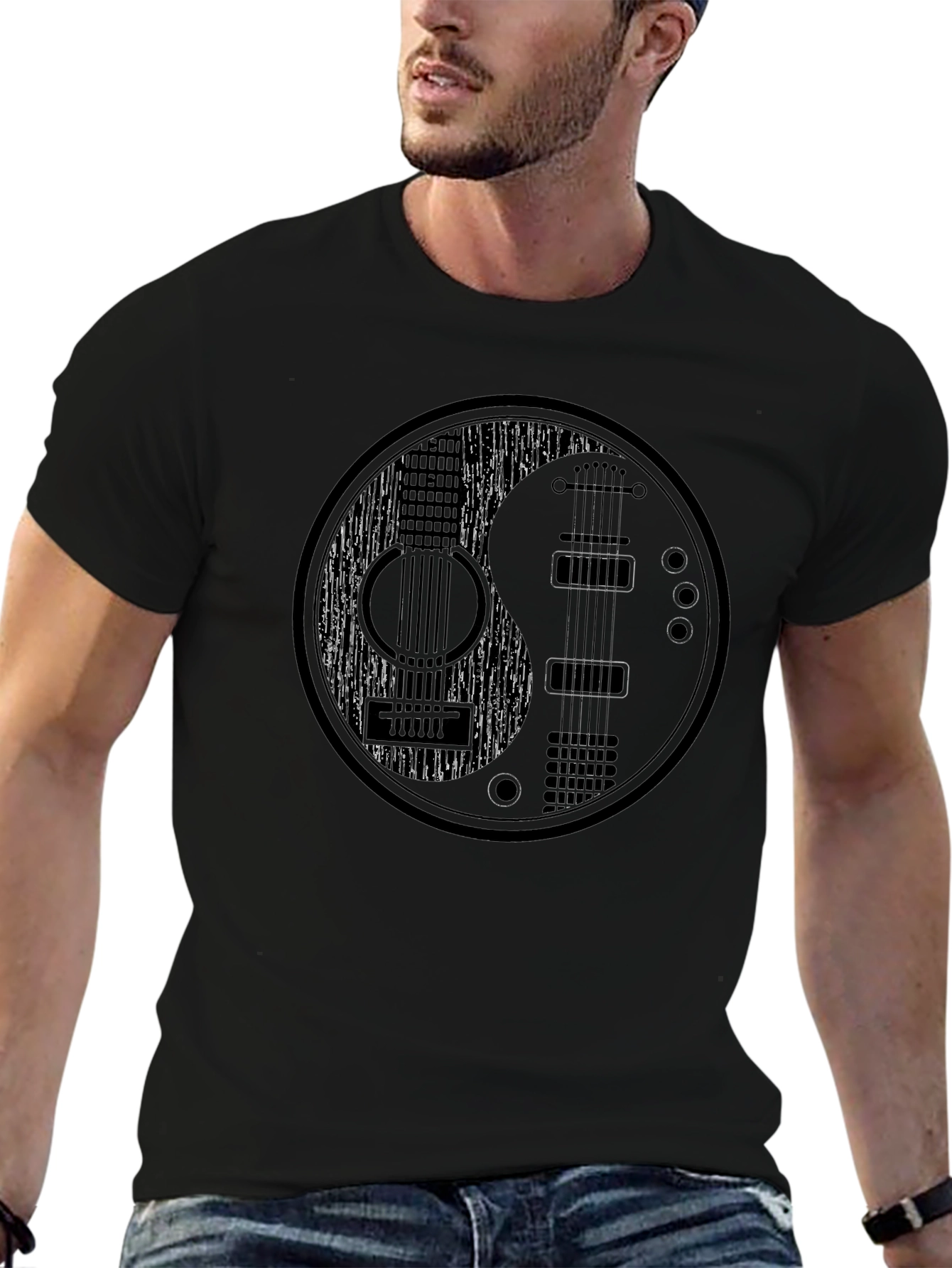 Yin Yang Guitar T-Shirt - Music Lover Tee