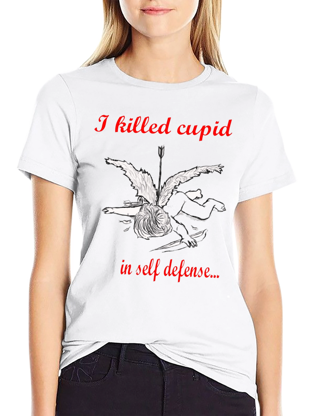 I Killed Cupid in Self-Defense Graphic T-Shirt