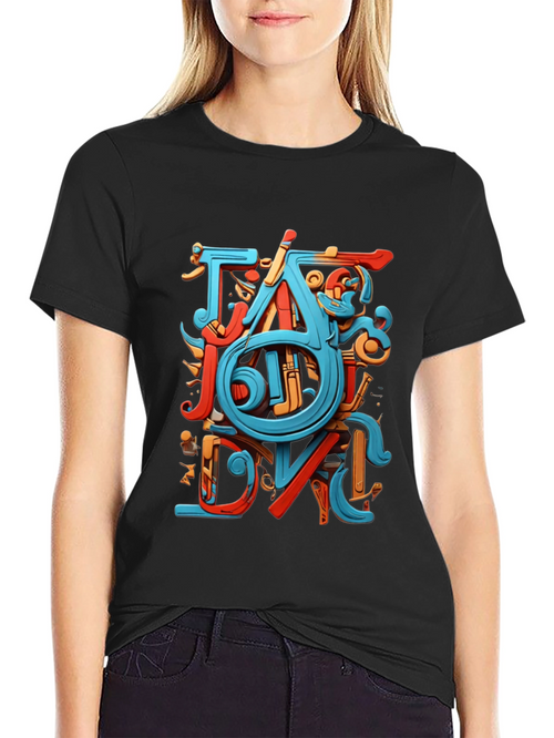 Abstract Art Graphic Black T-Shirt