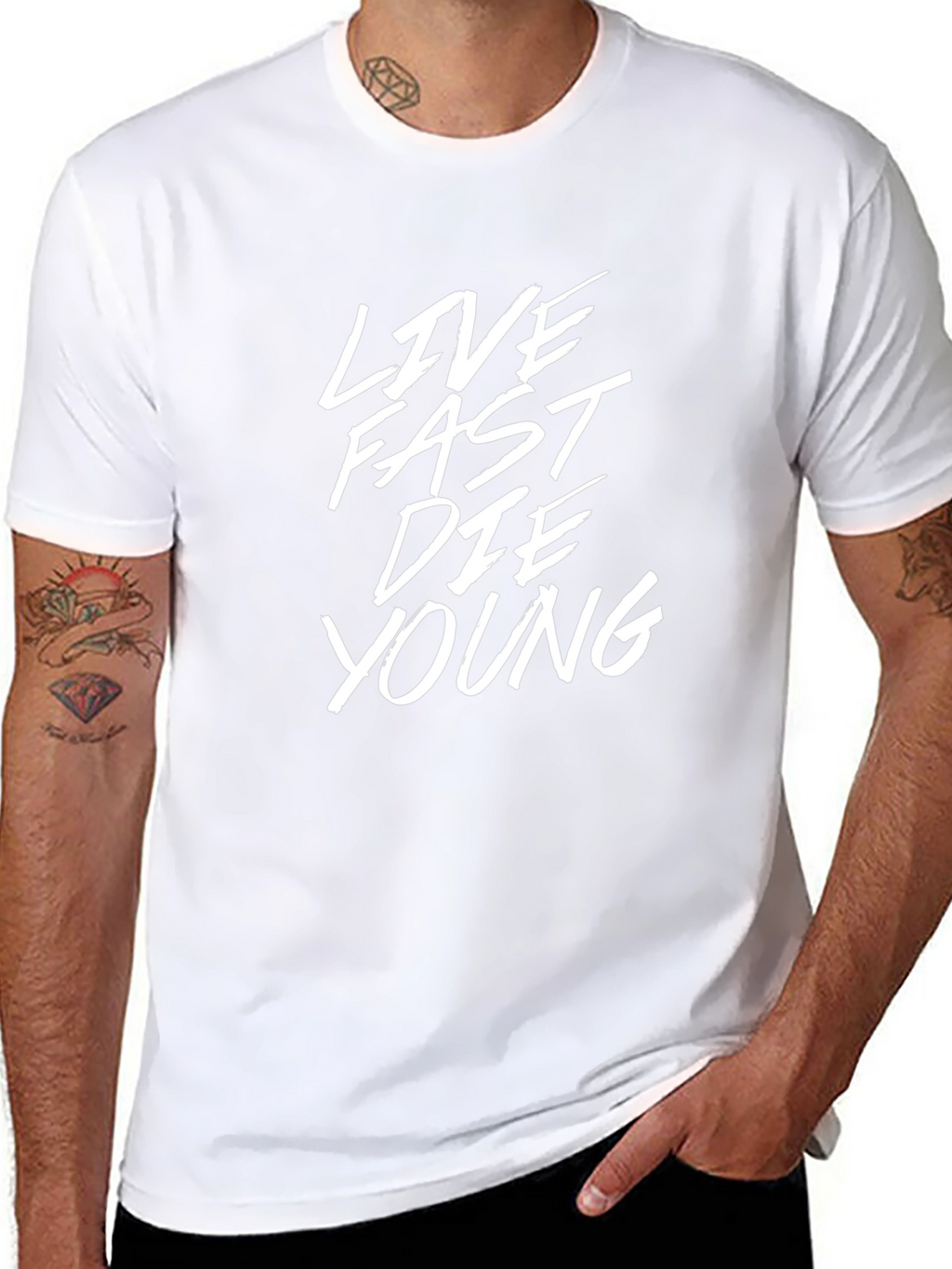 Live Fast Die Young Graphic Black T-Shirt