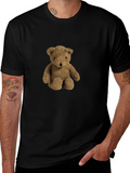 Teddy Bear Graphic Black T-Shirt