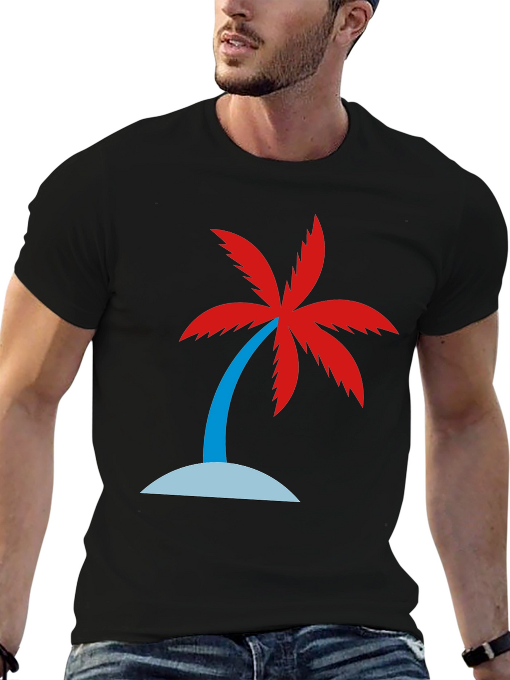 Black Palm Tree Graphic T-Shirt