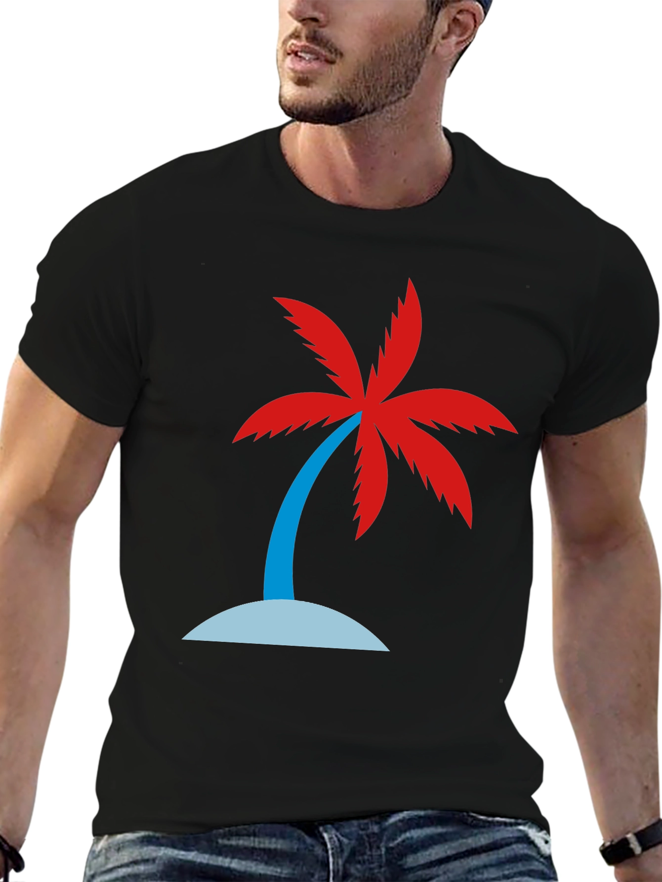 Black Palm Tree Graphic T-Shirt