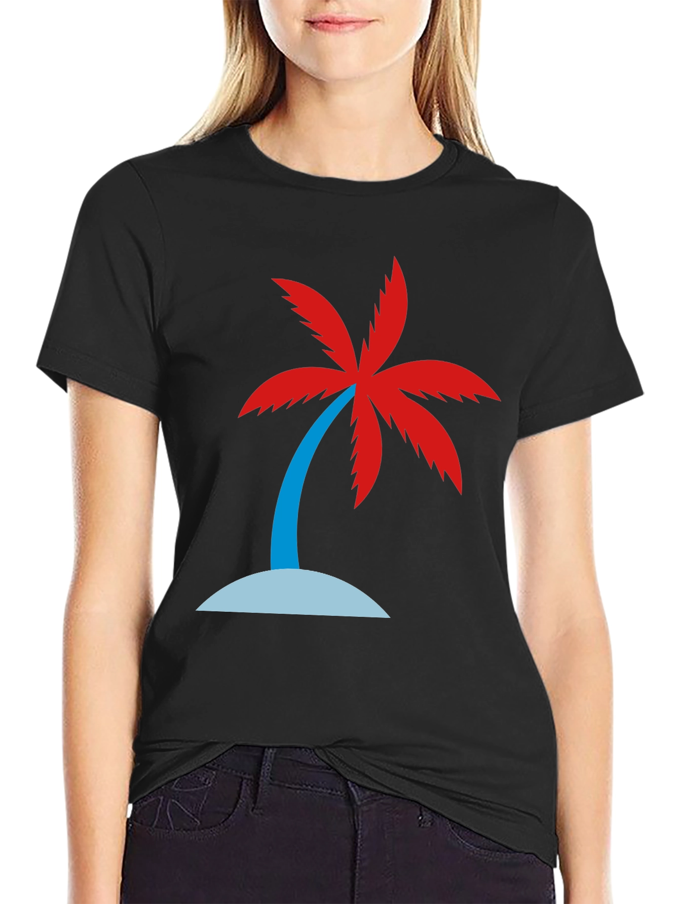 Black Palm Tree Graphic T-Shirt