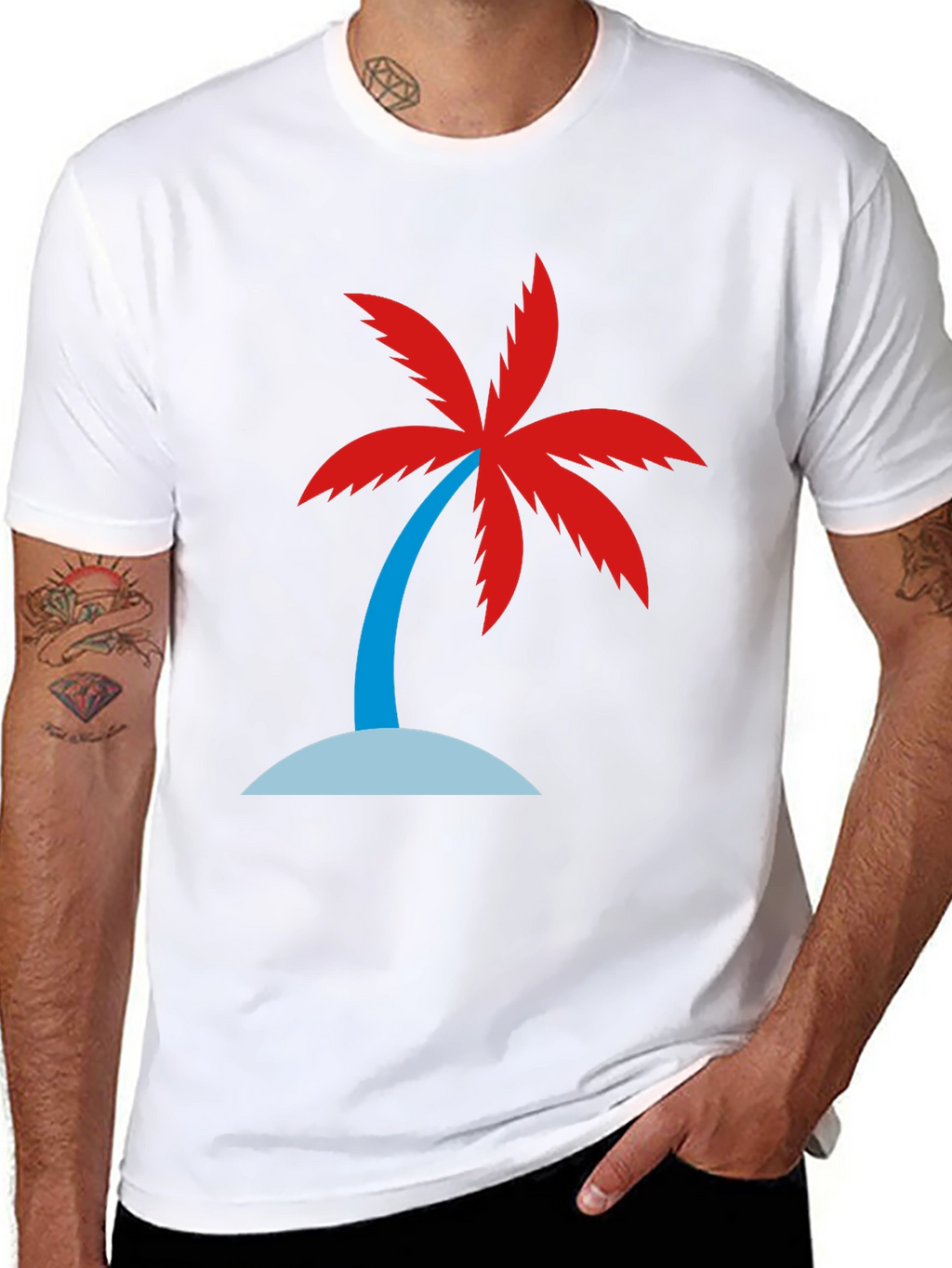 Black Palm Tree Graphic T-Shirt