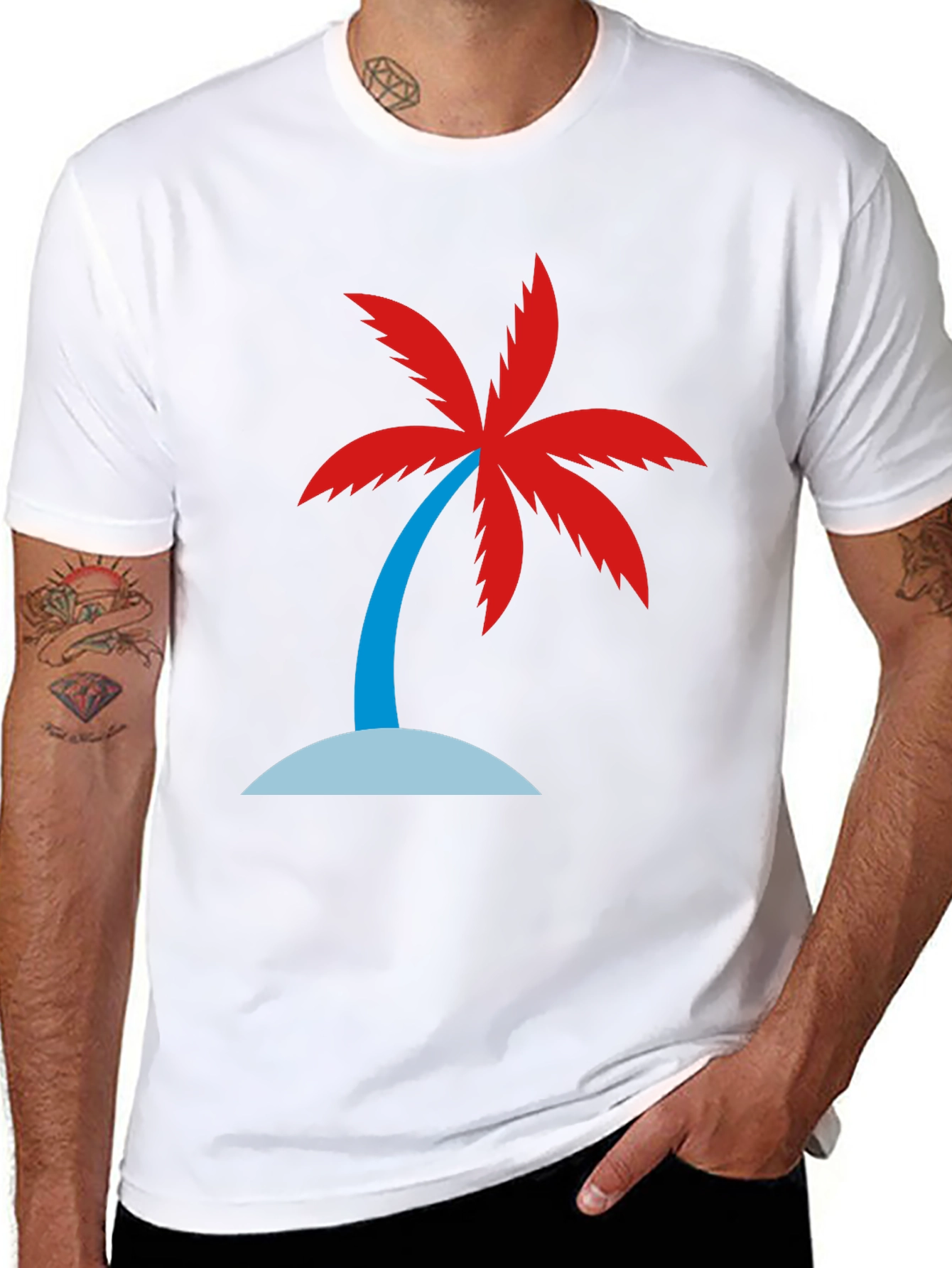 Black Palm Tree Graphic T-Shirt