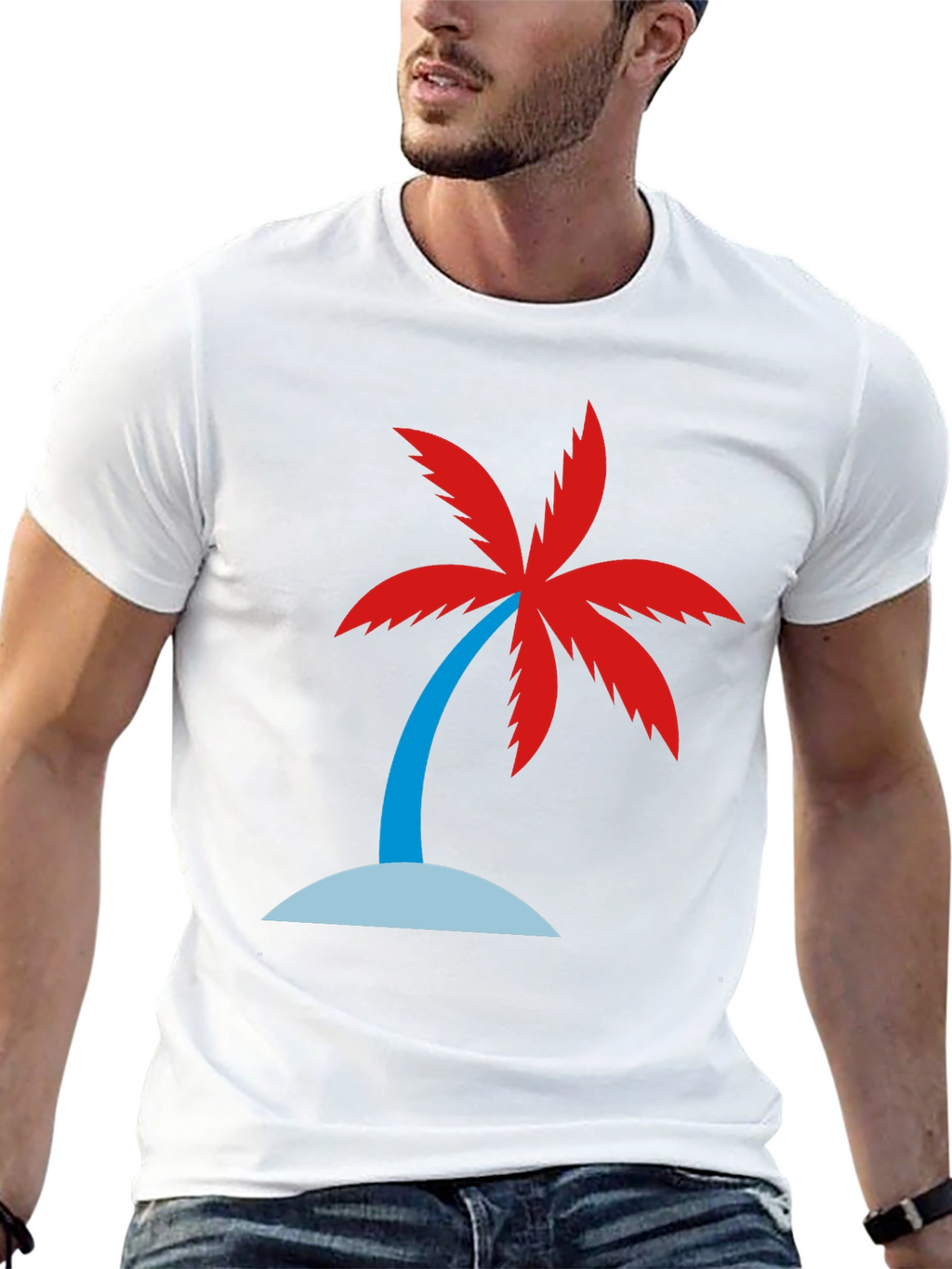 Black Palm Tree Graphic T-Shirt