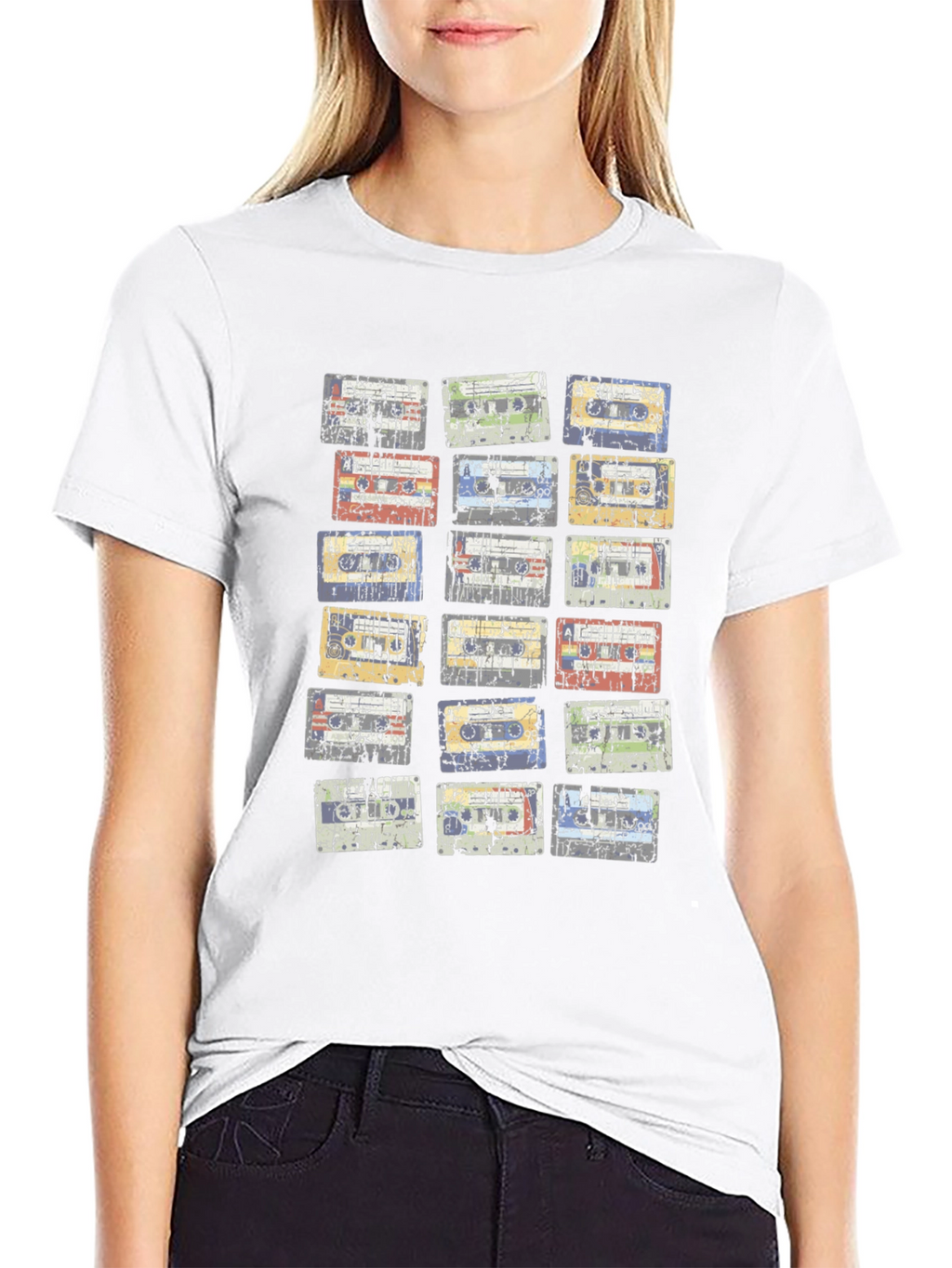 Retro Cassette Tape Graphic Black T-Shirt