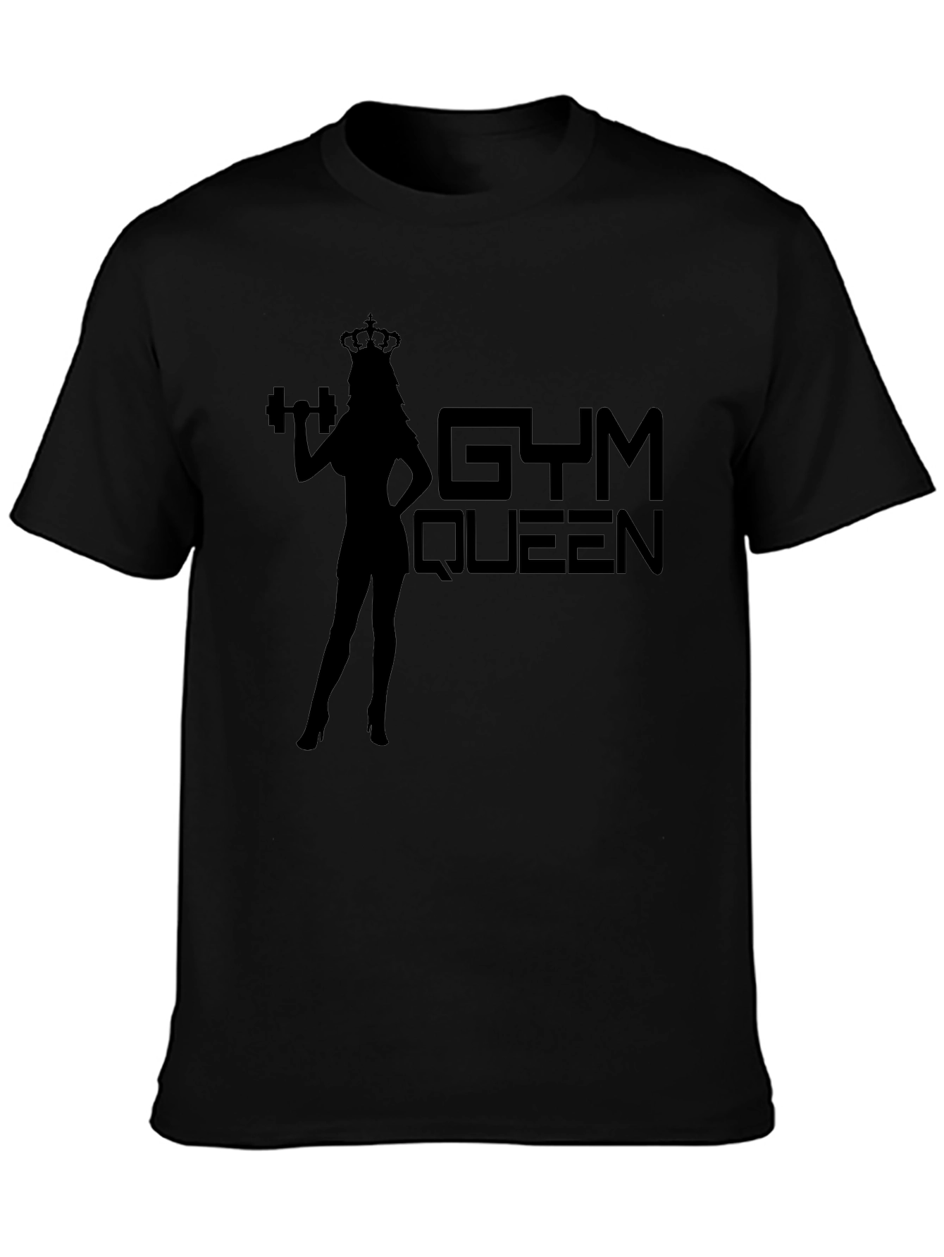 Gym Queen Graphic Tee - Black Fitness T-Shirt