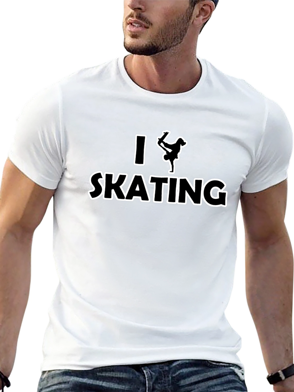 I Love Skating T-Shirt - Black Graphic Tee