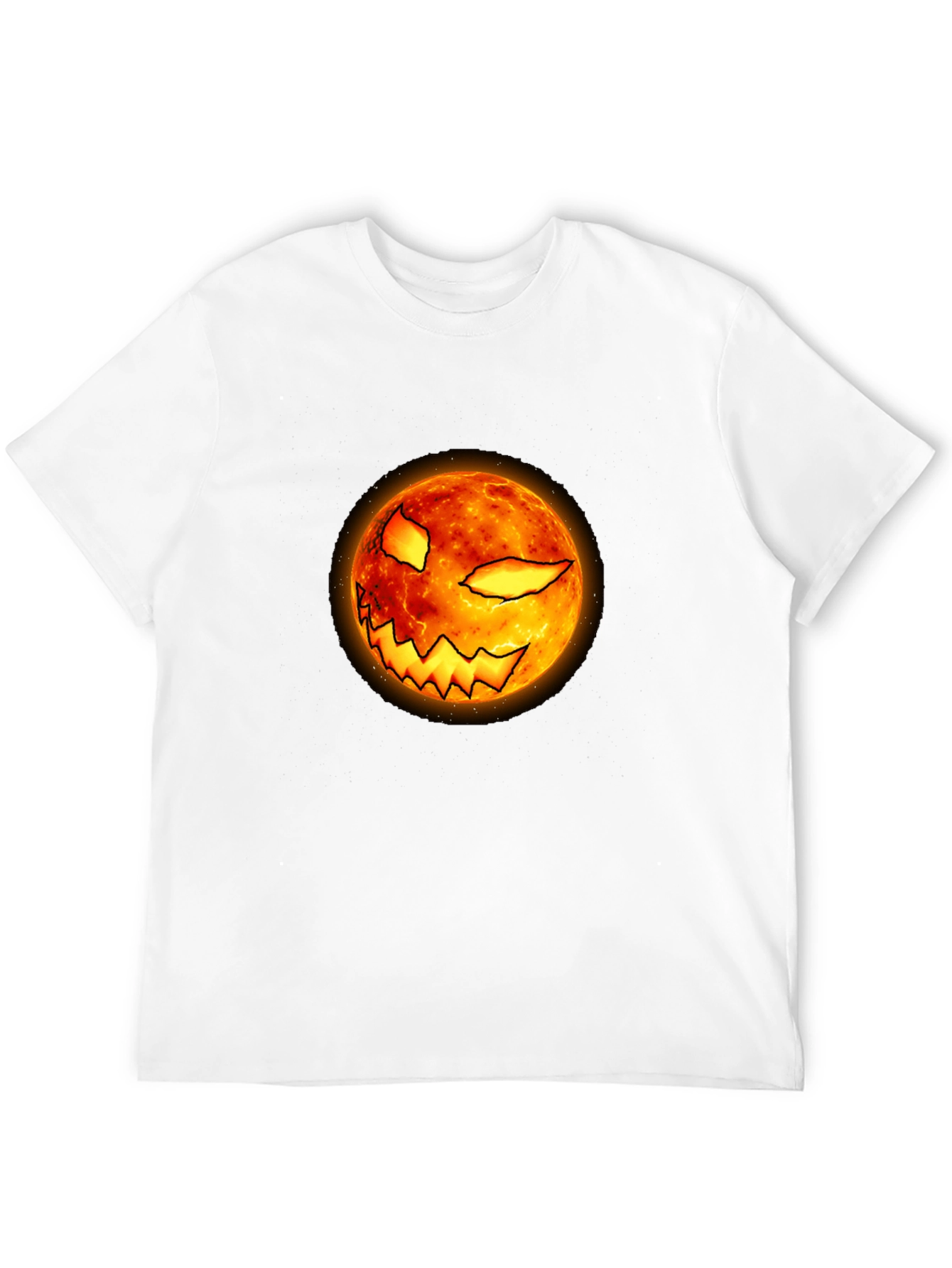 Halloween Pumpkin Face Graphic Black T-Shirt