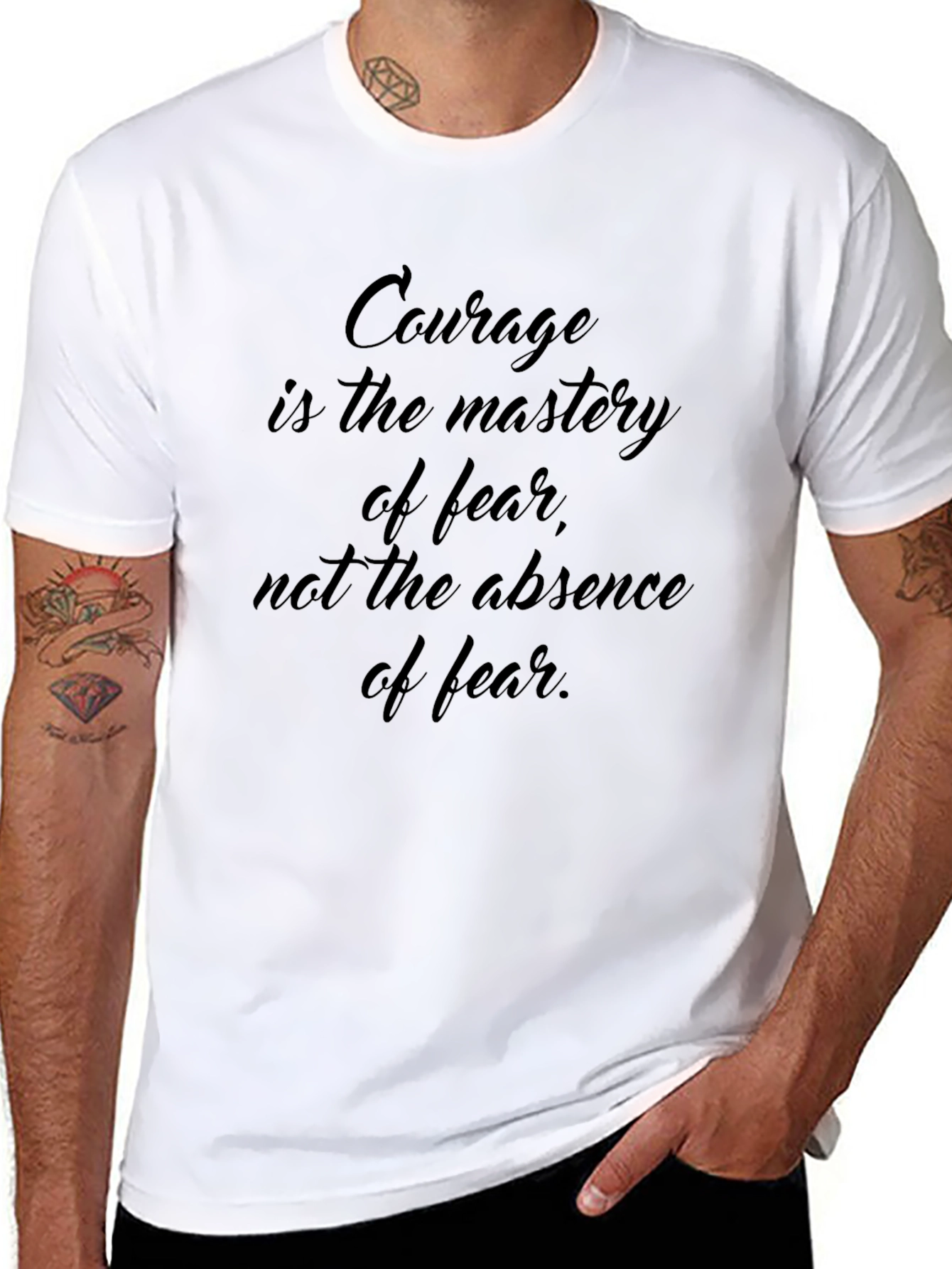 Courage Quote Black T-Shirt