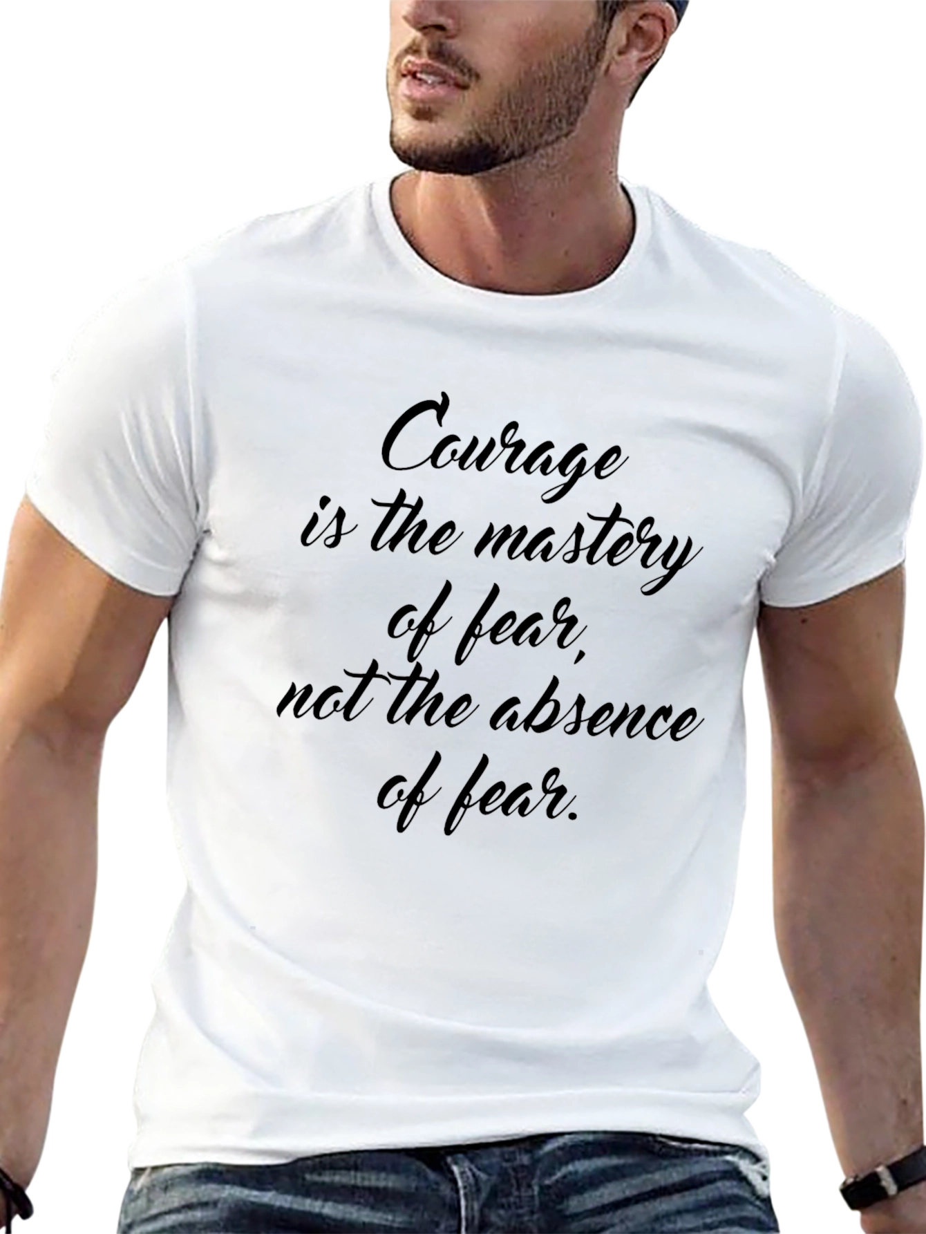 Courage Quote Black T-Shirt
