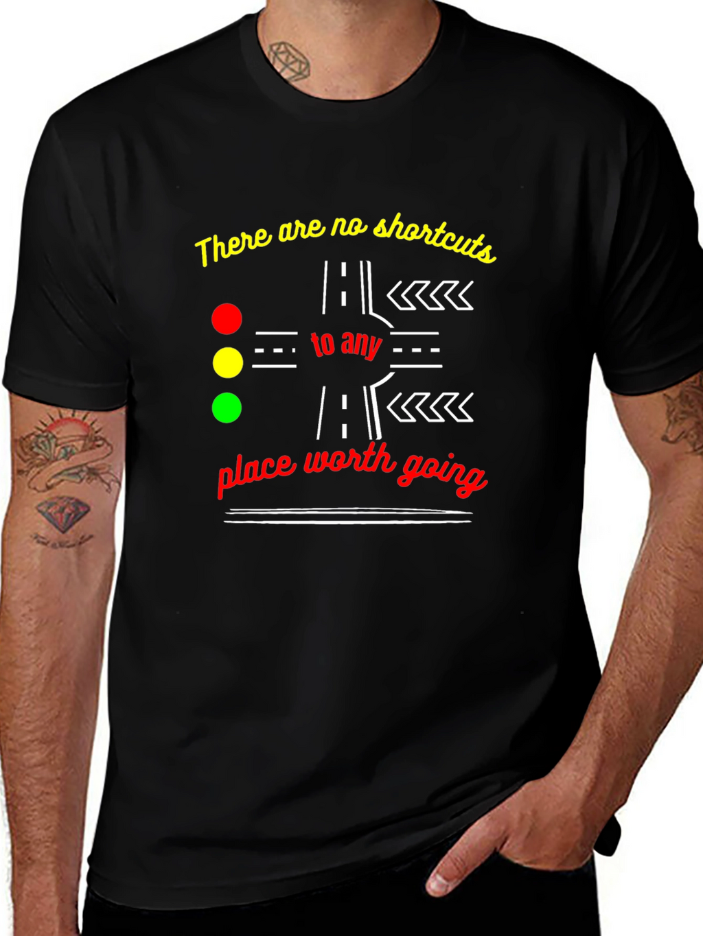 No Shortcuts Graphic Tee - Motivational T-Shirt