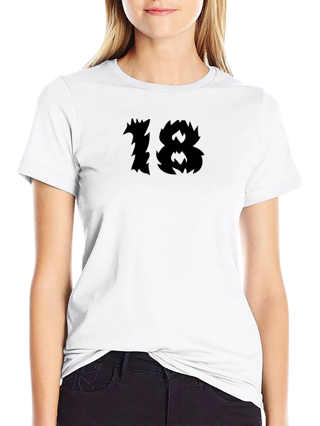 Mens Black Graphic Tee - Edgy 18 Design