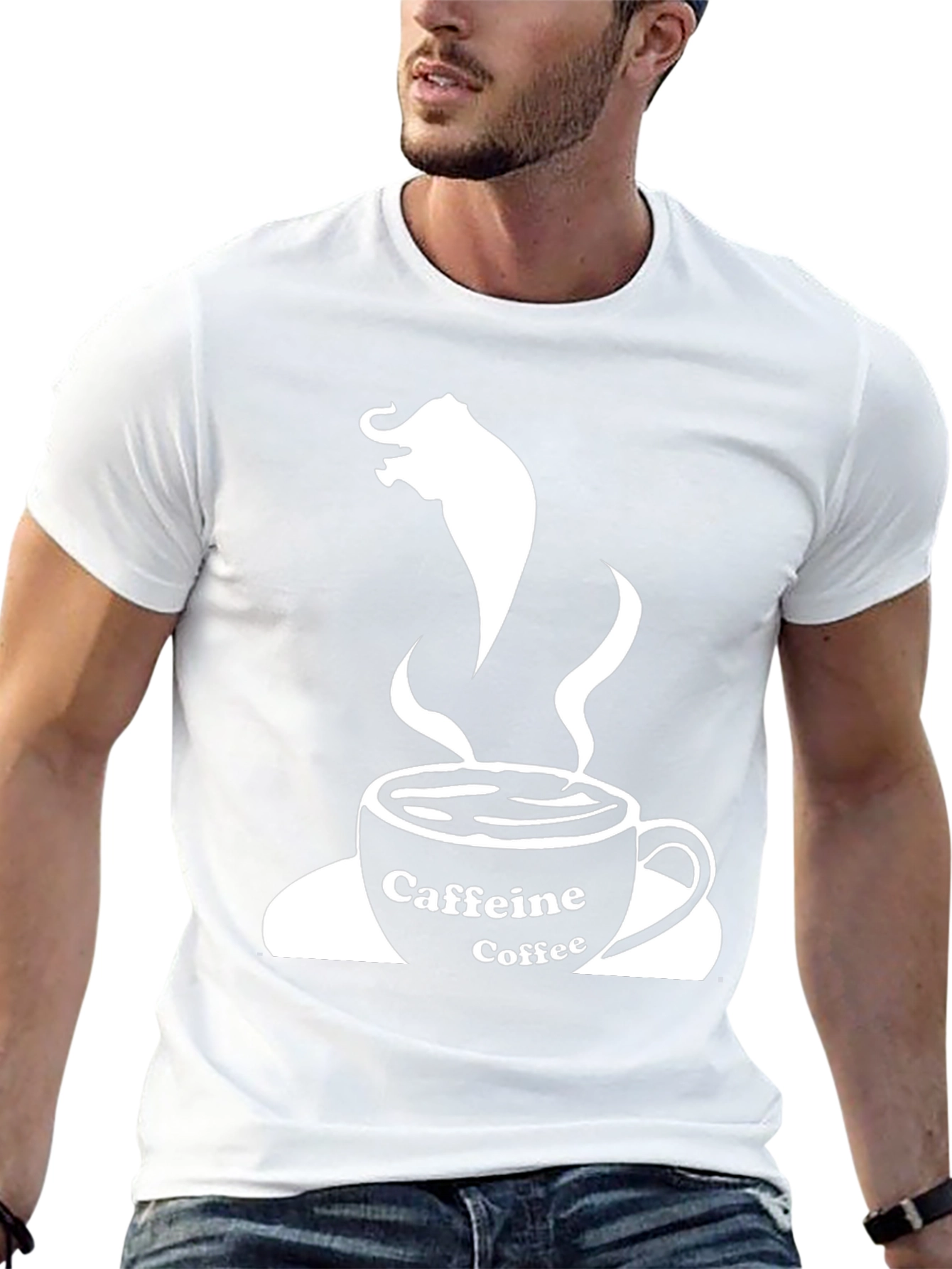 Caffeine Coffee Elephant T-Shirt - Black