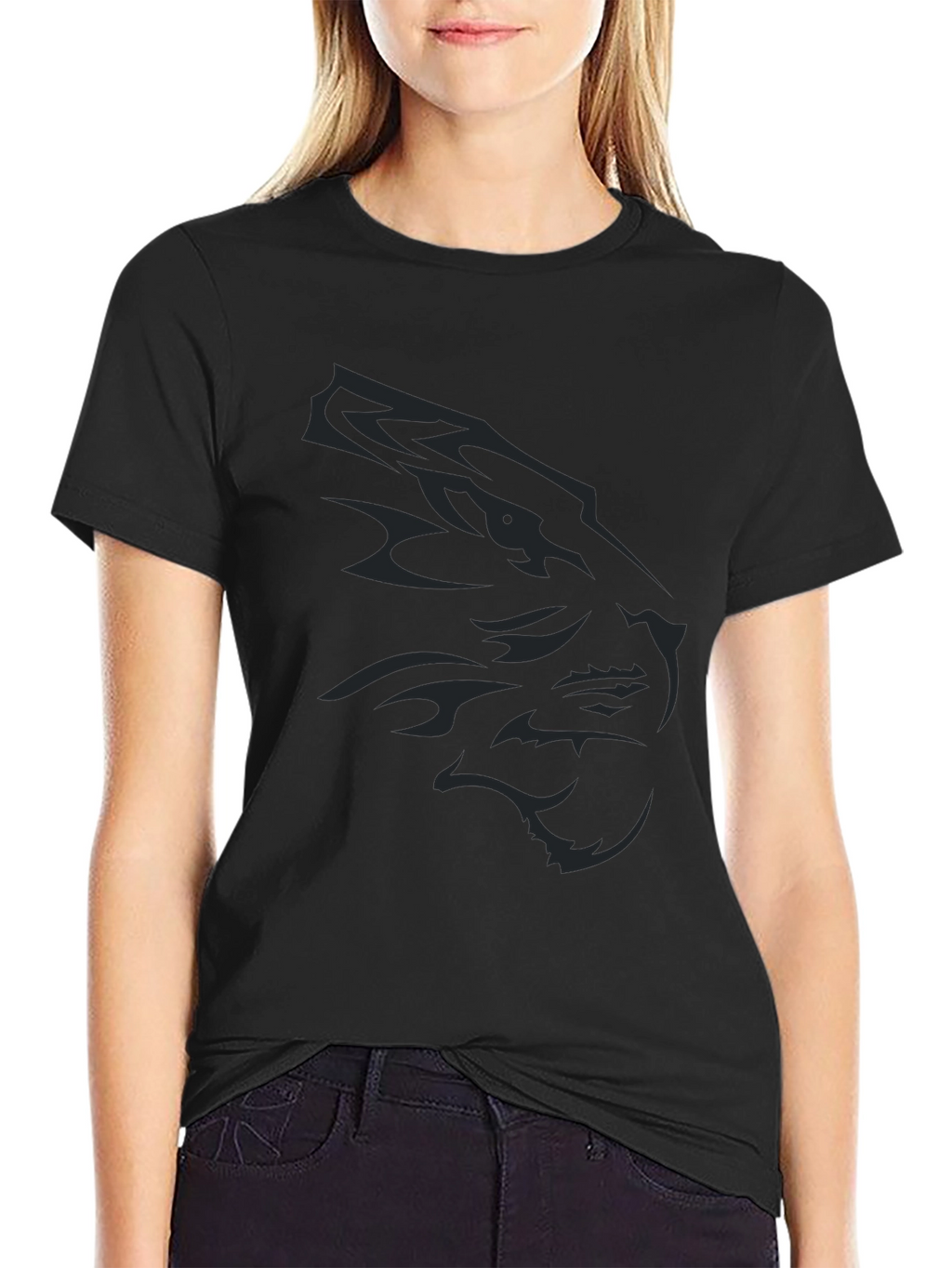 Mens Black T-Shirt with Animal Graphic