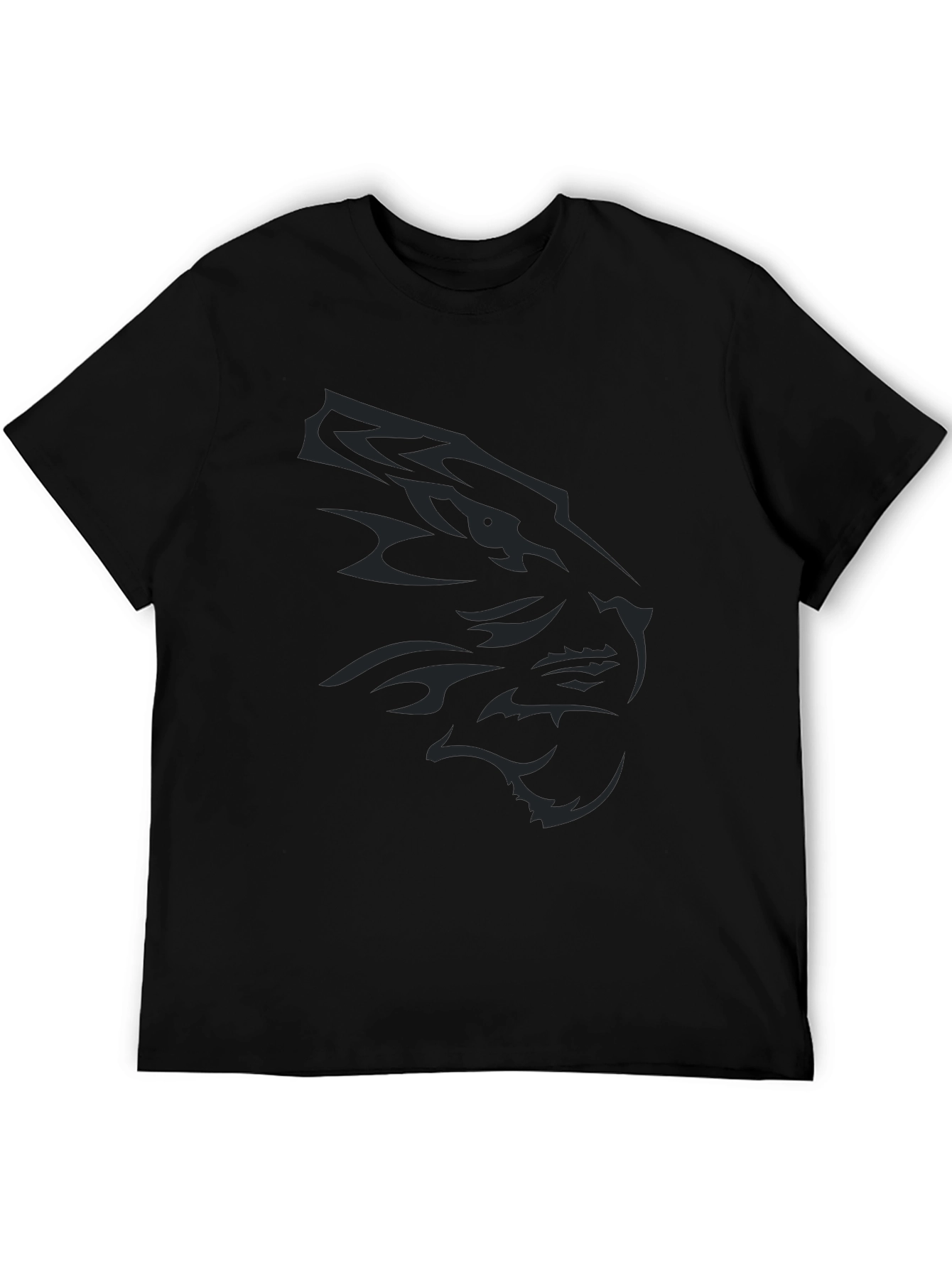 Mens Black T-Shirt with Animal Graphic