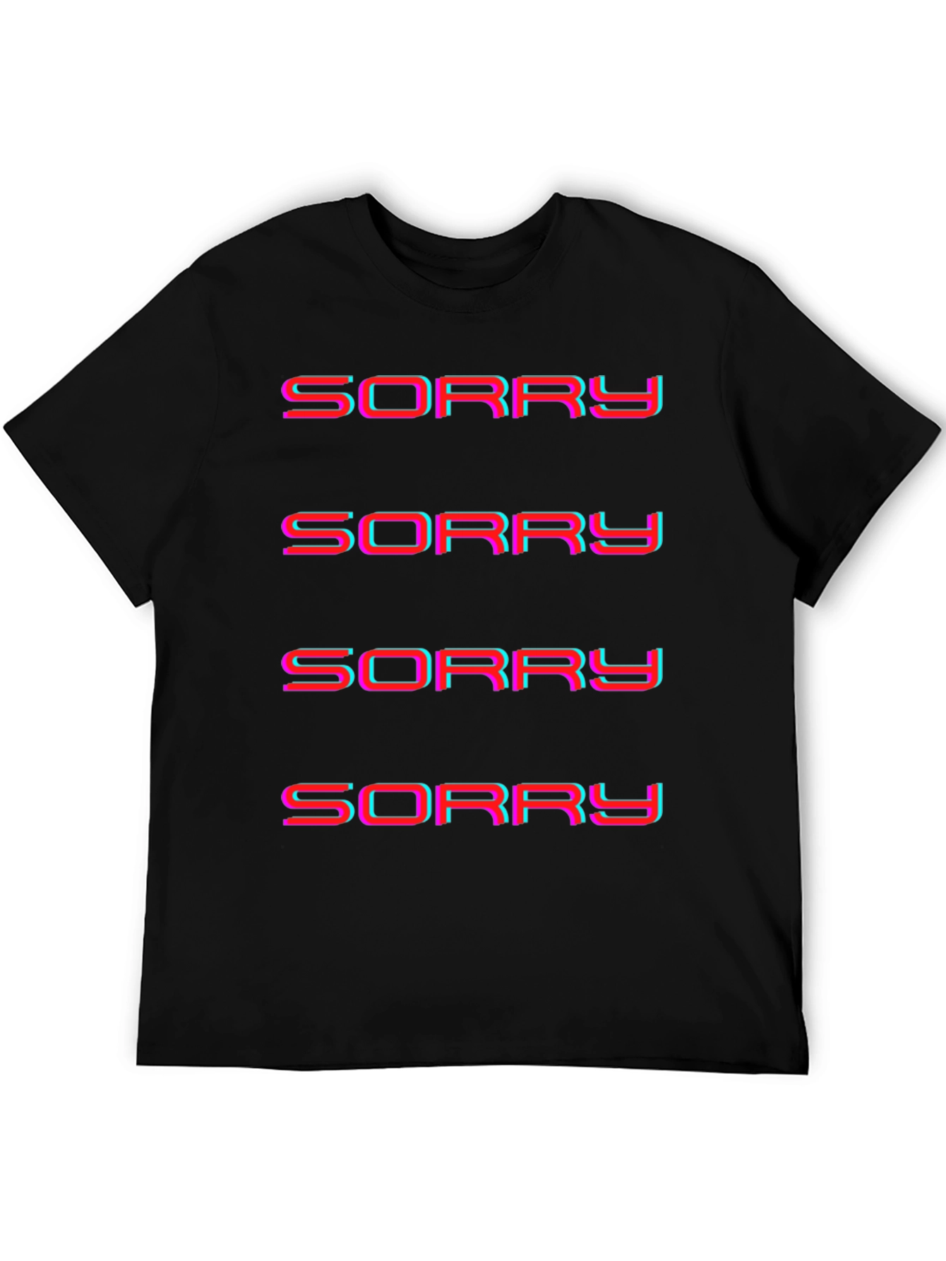 Sorry Glitch Graphic Tee - Soft Cotton Blend