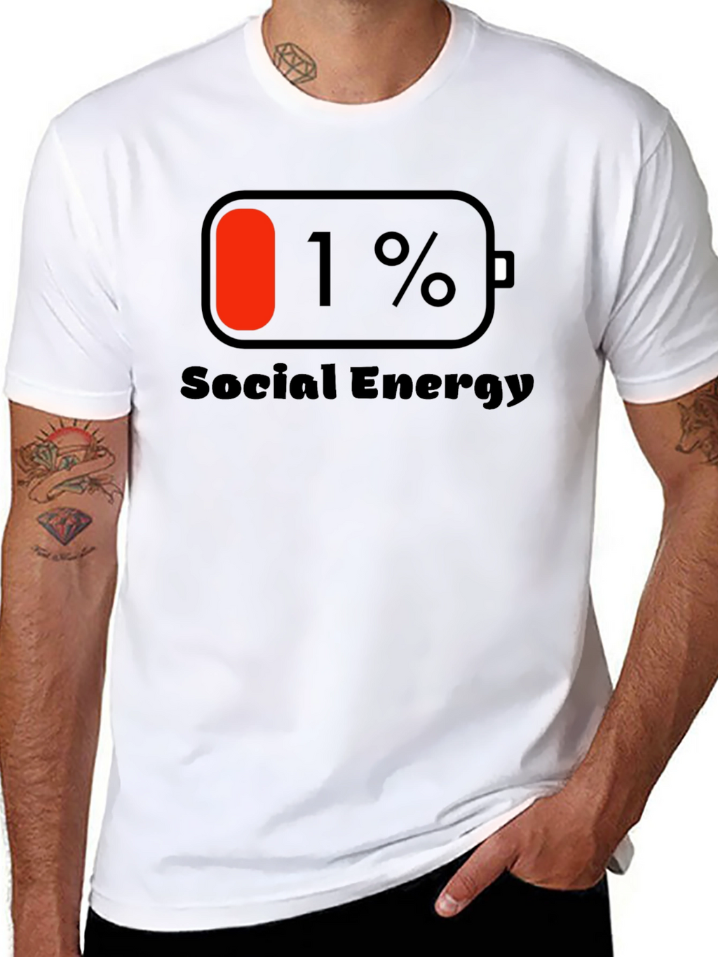 Social Energy 1% T-Shirt - Black Cotton Tee