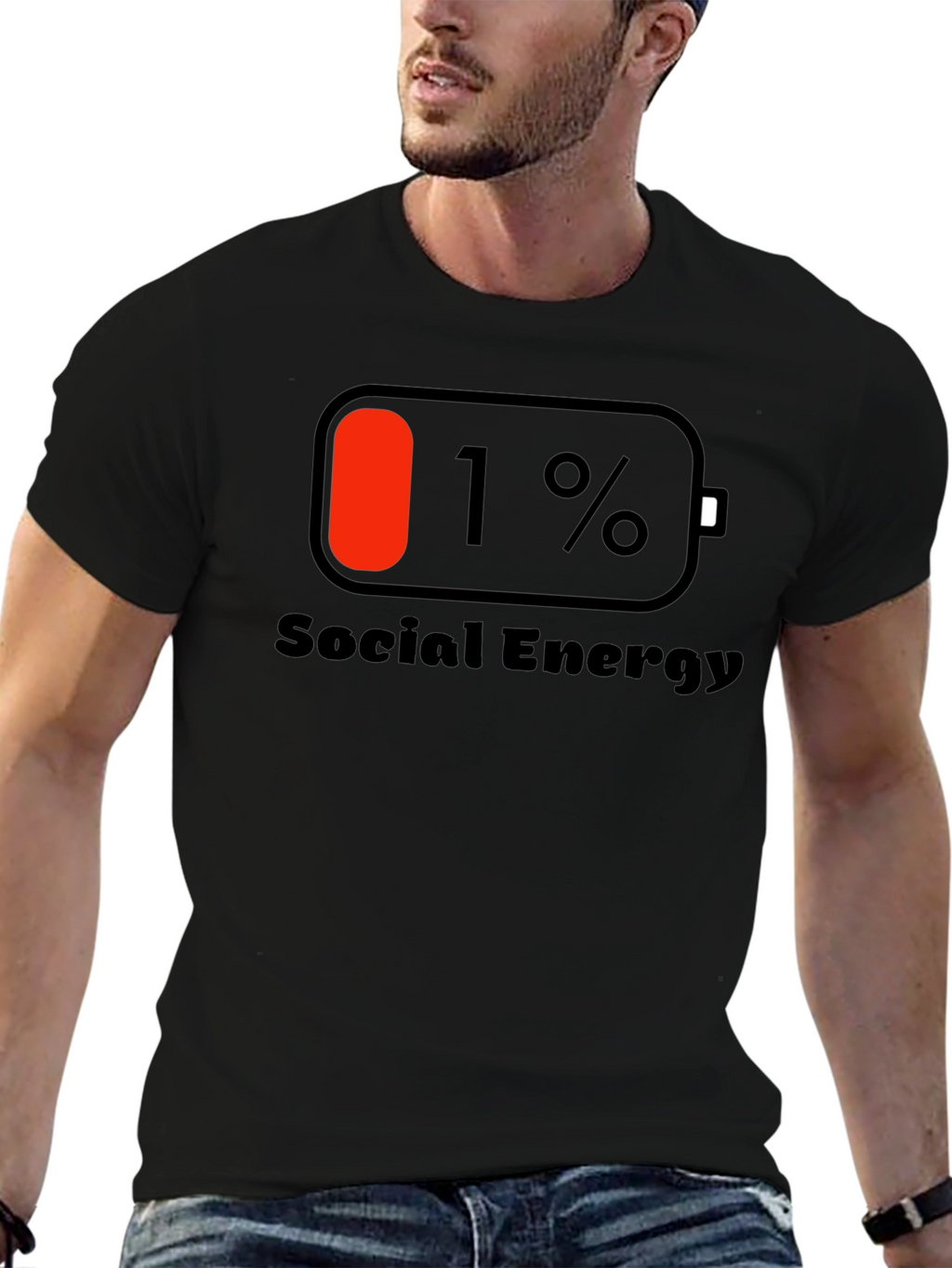 Social Energy 1% T-Shirt - Black Cotton Tee