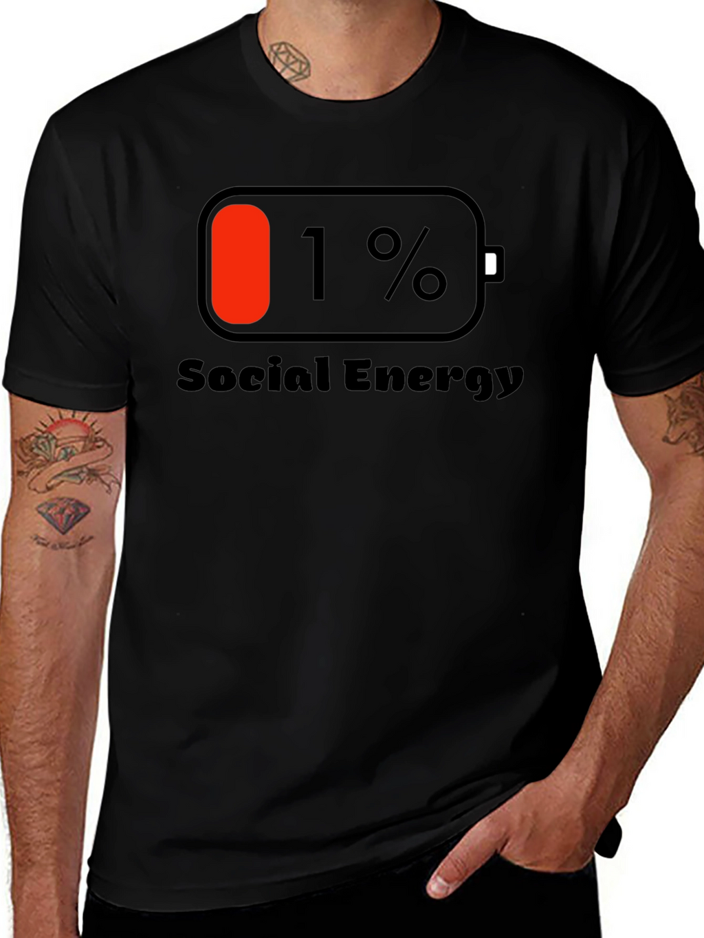 Social Energy 1% T-Shirt - Black Cotton Tee
