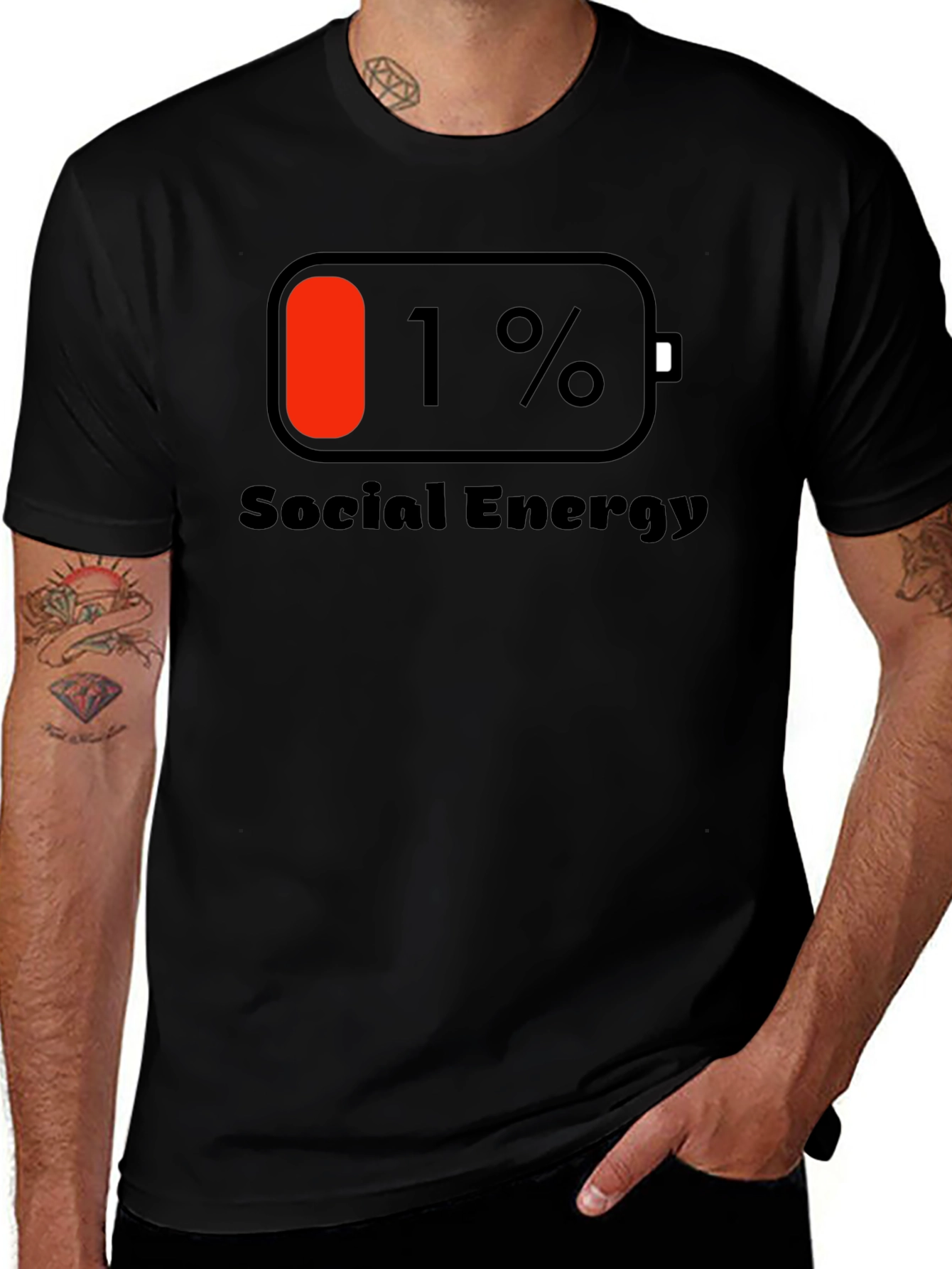 Social Energy 1% T-Shirt - Black Cotton Tee