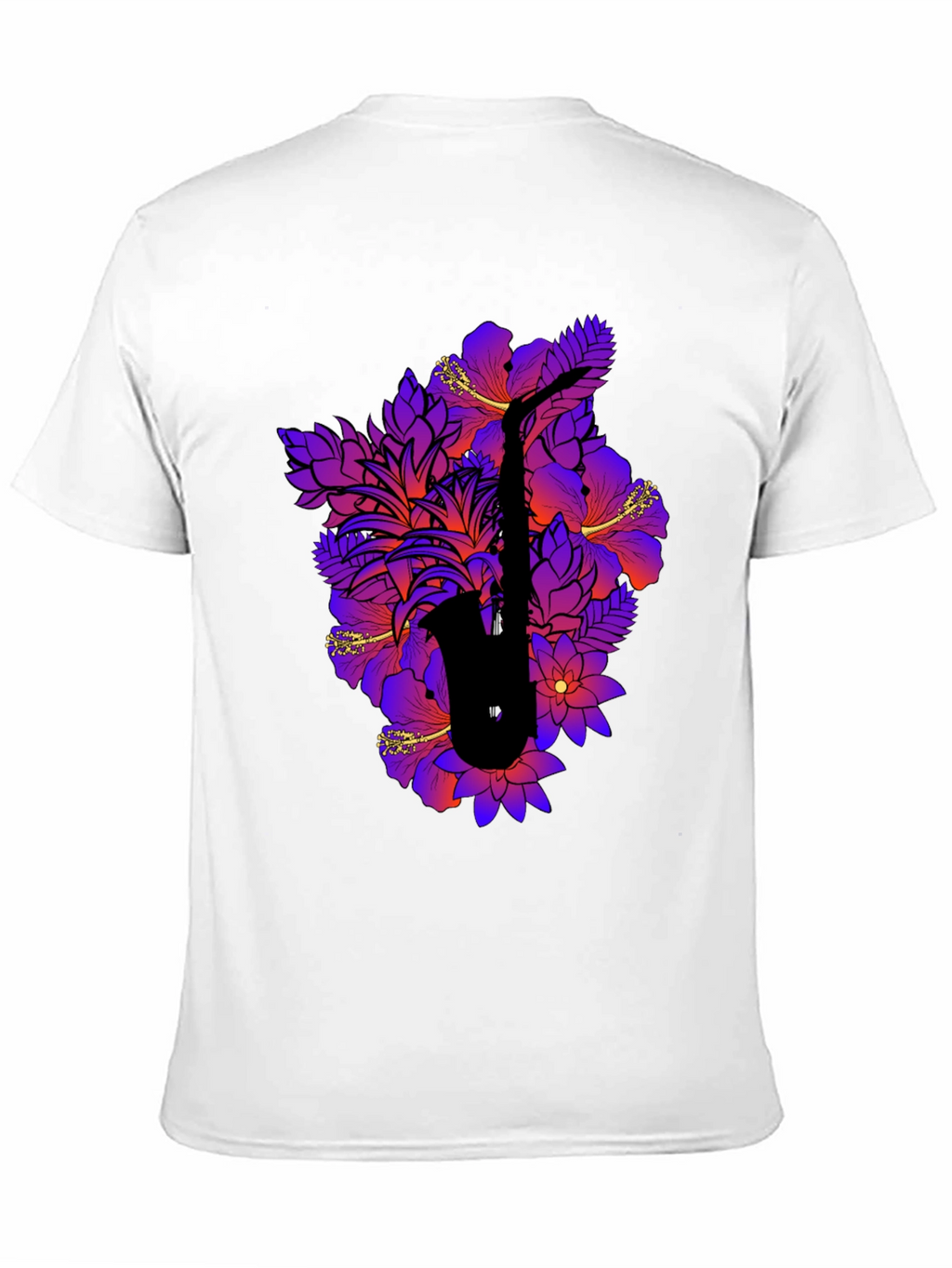 Floral Saxophone Graphic Tee - Stylish Music Shirt
