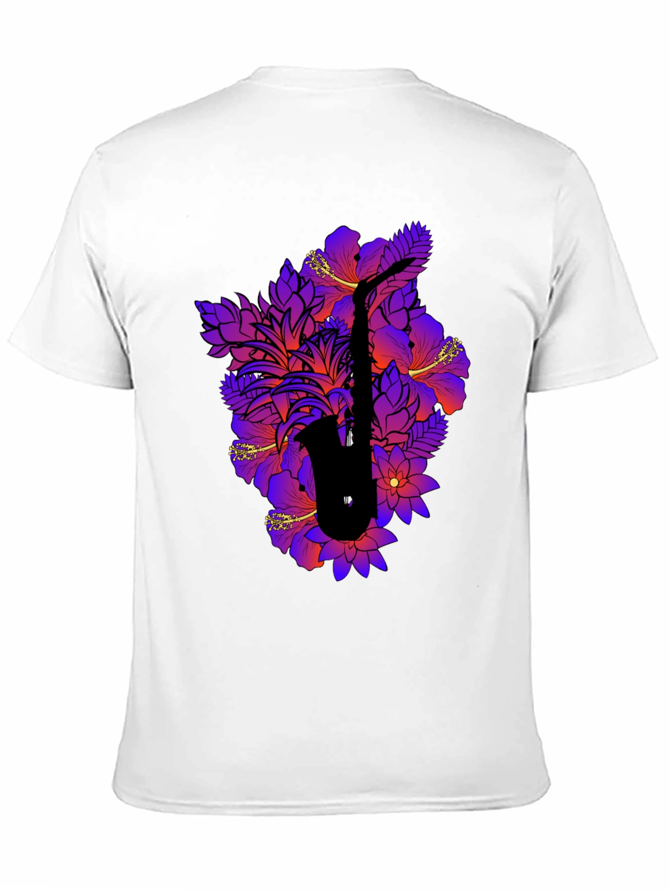 Floral Saxophone Graphic Tee - Stylish Music Shirt