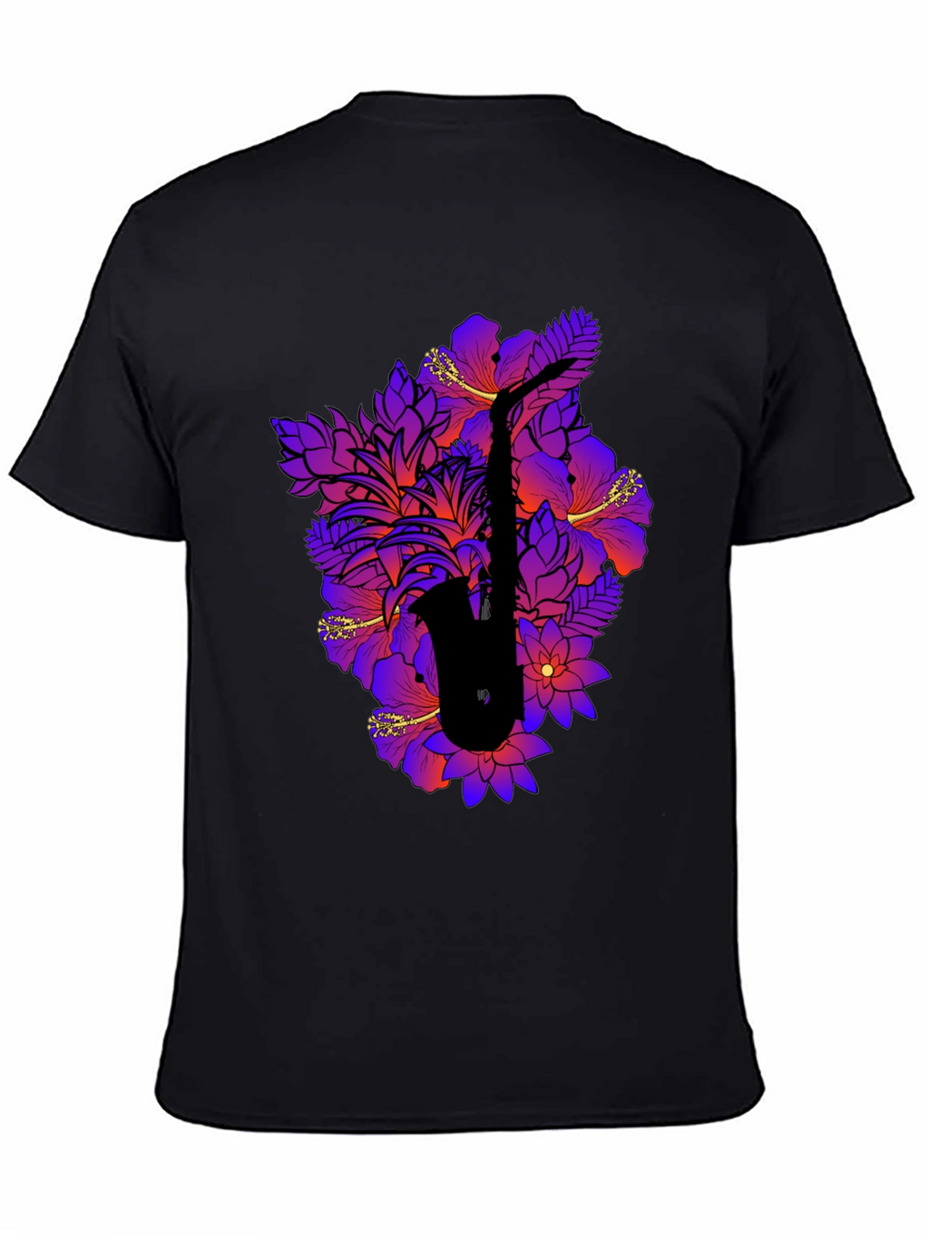 Floral Saxophone Graphic Tee - Stylish Music Shirt